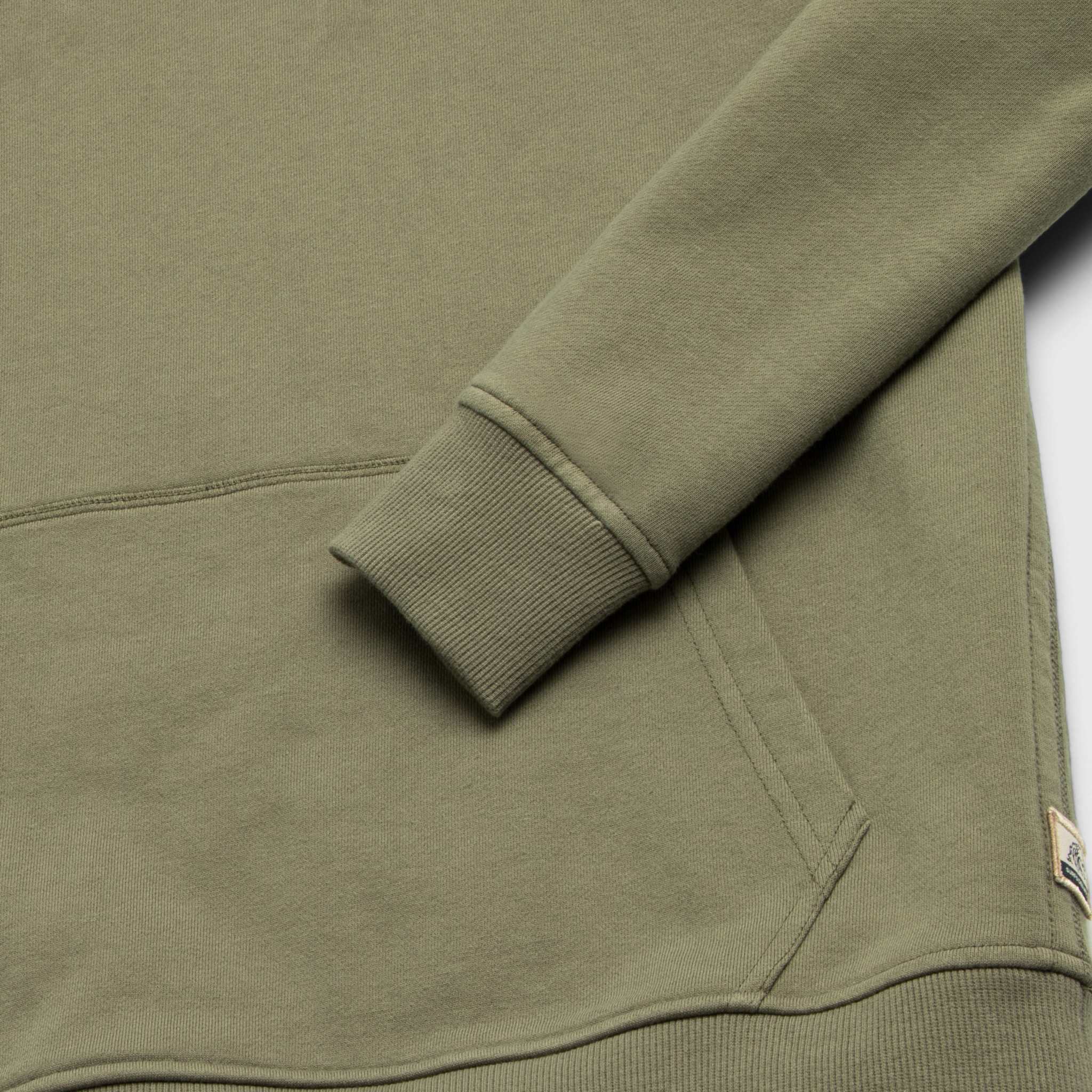 Marine French Terry Hoodie - Lichen Green - WonderingCloth
