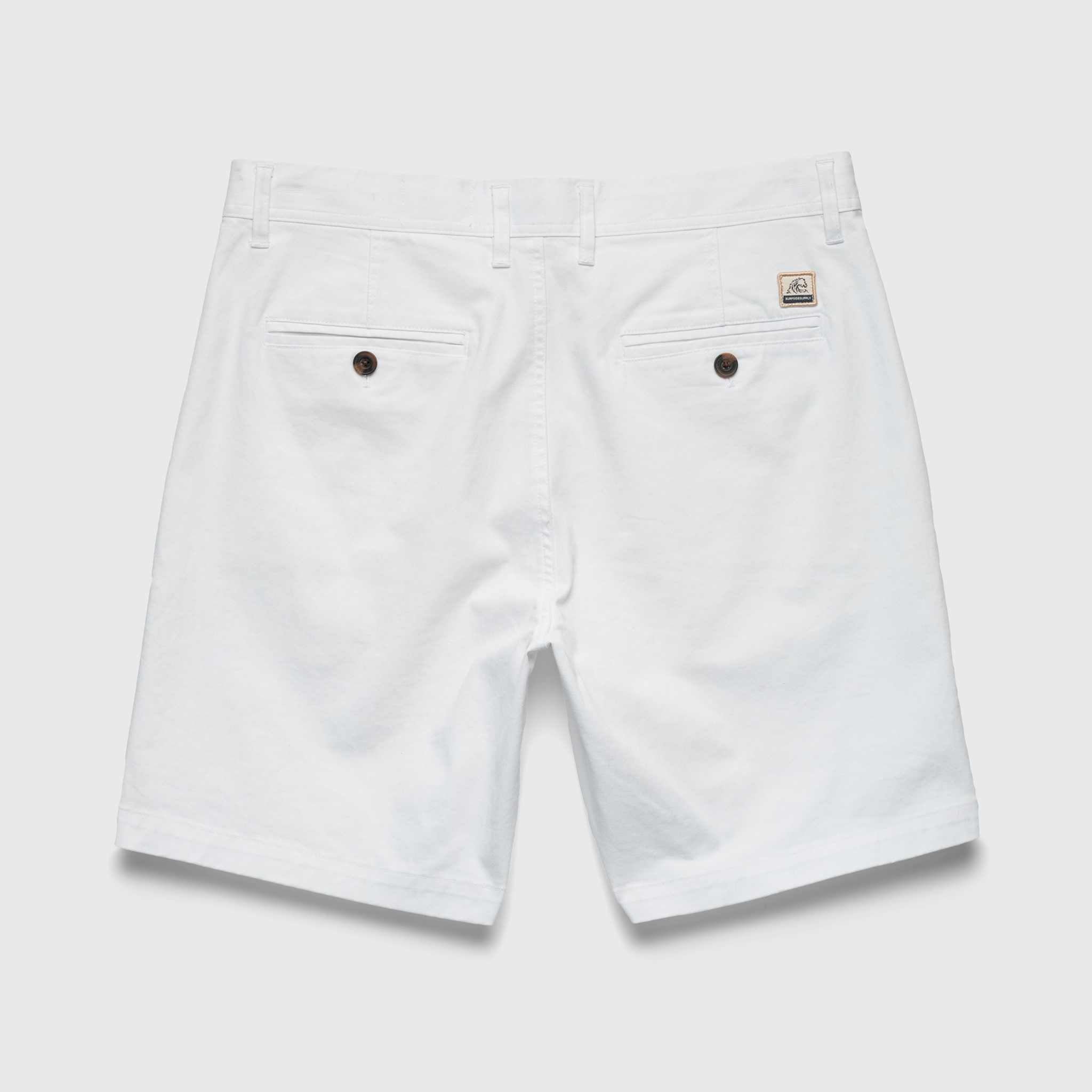 Andrew 7.5" Stretch Twill Short - Brilliant White - WonderingCloth