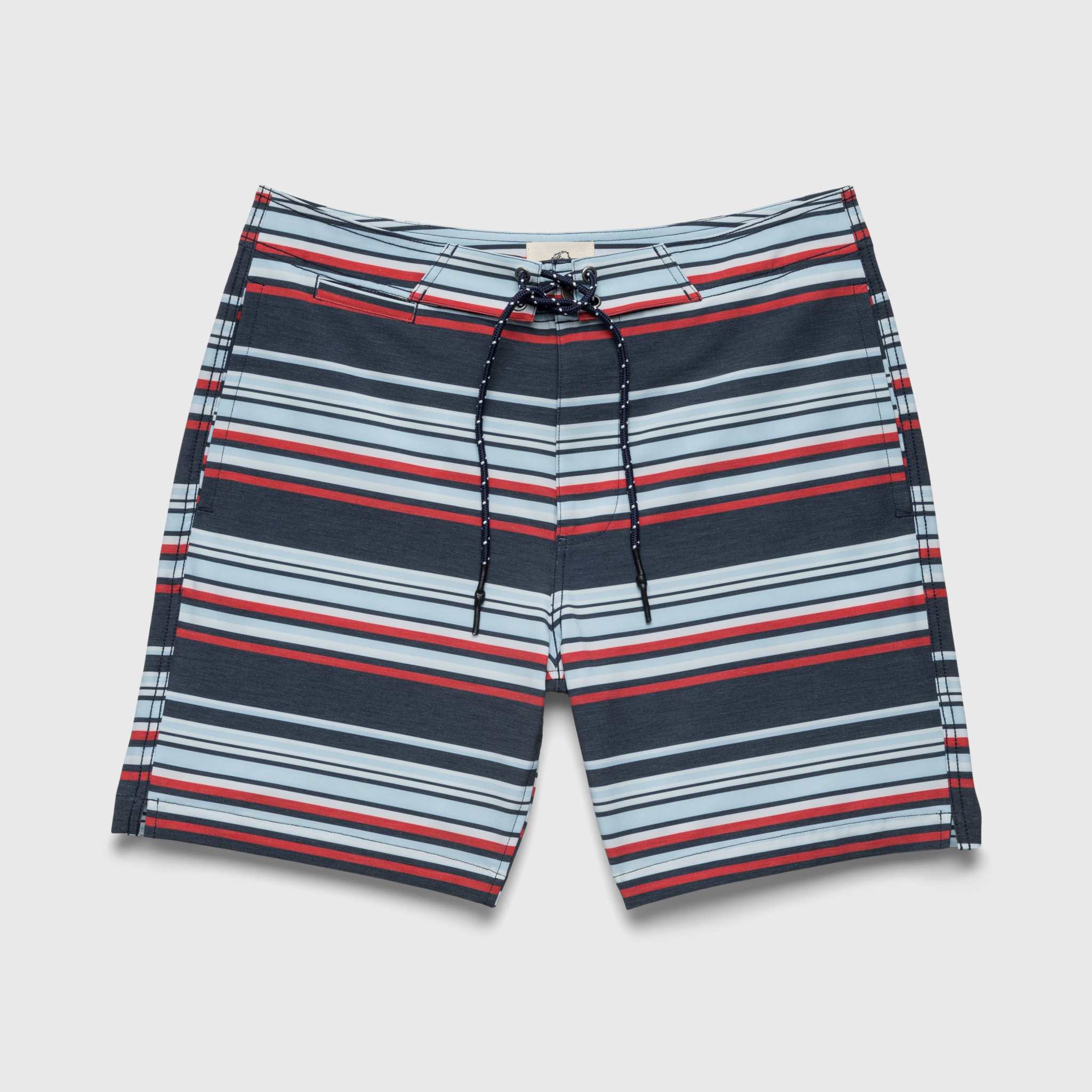Duke 7.25” Stripe Boardshort - Navy Combo - WonderingCloth