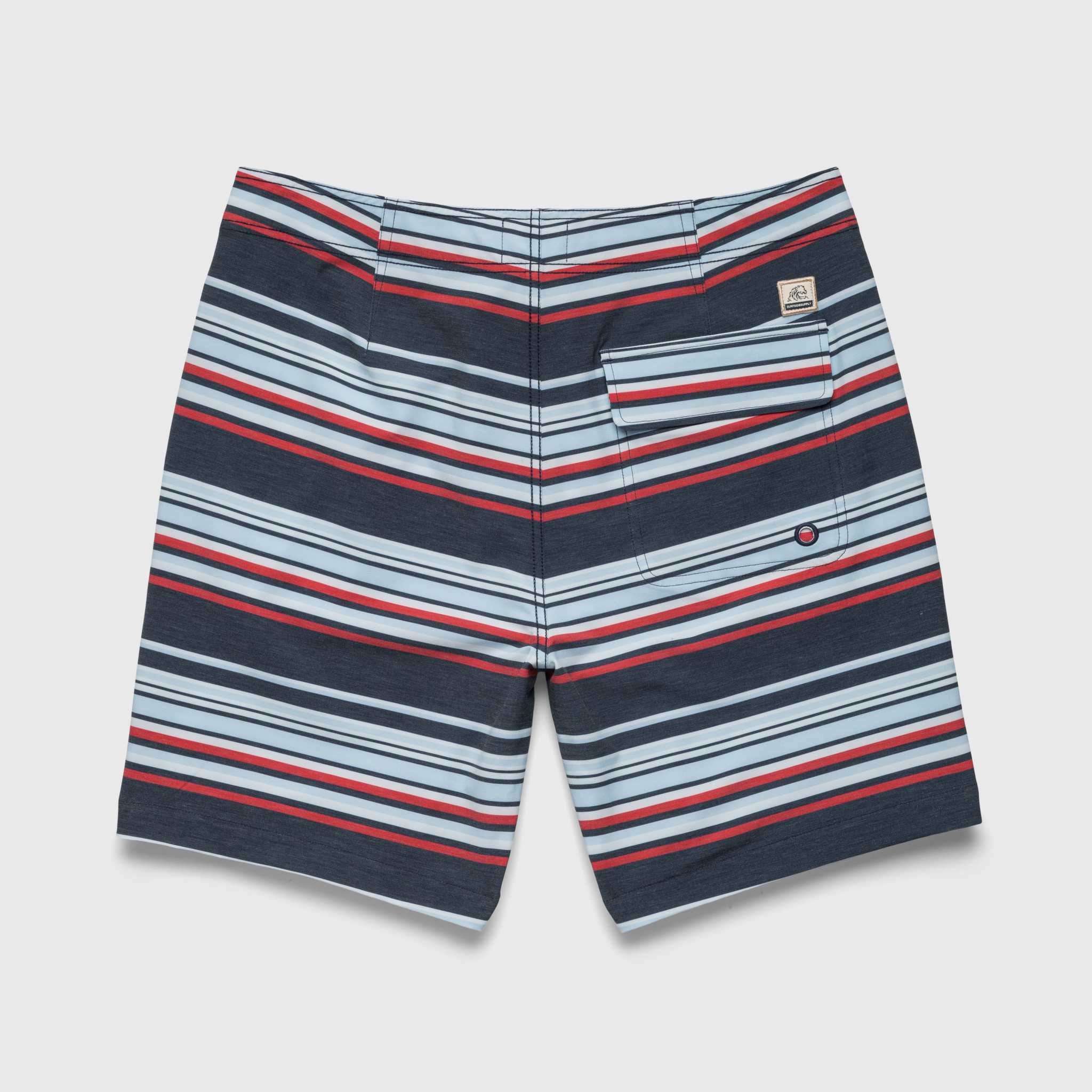 Duke 7.25” Stripe Boardshort - Navy Combo - WonderingCloth