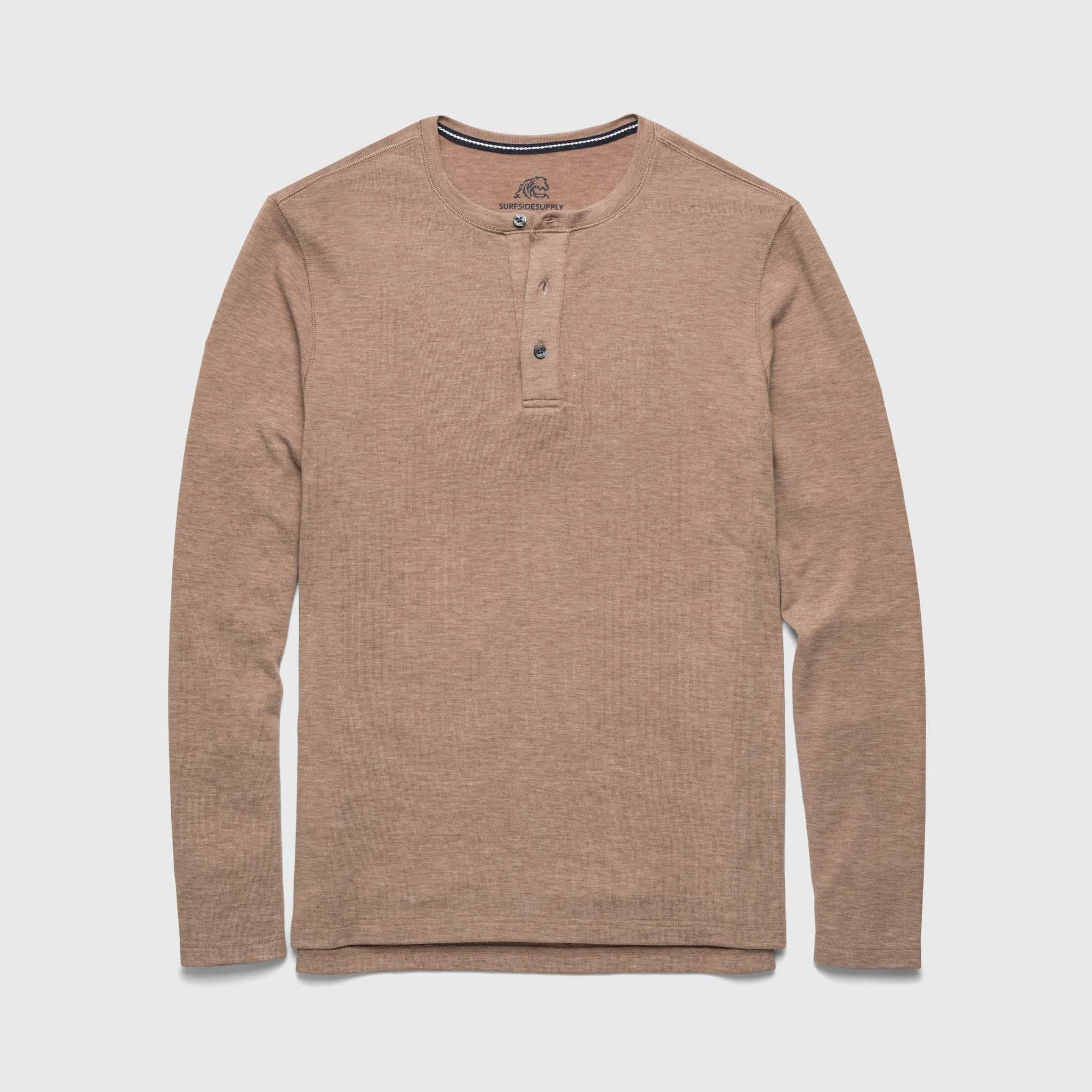 Sean Ultra Soft Classic Henley - Camel Heather - WonderingCloth