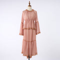 Woman Dress With Ruffled Edge Trim - WonderingCloth
