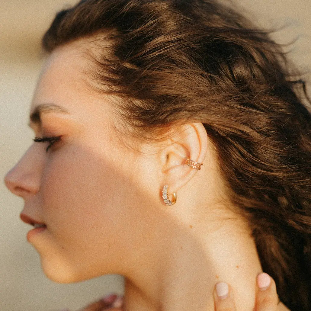 Charlotte Diamond Gold Filled Hoops - WonderingCloth