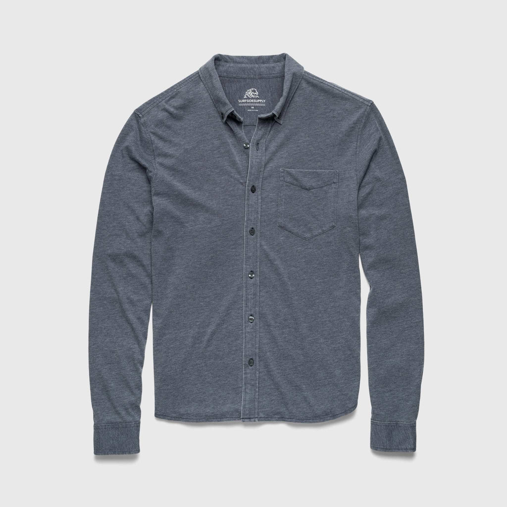 Anthony Burnout Shirt - Navy Blazer - WonderingCloth