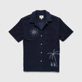 Mariner Terry Camp Collar Shirt - Navy Blazer - WonderingCloth