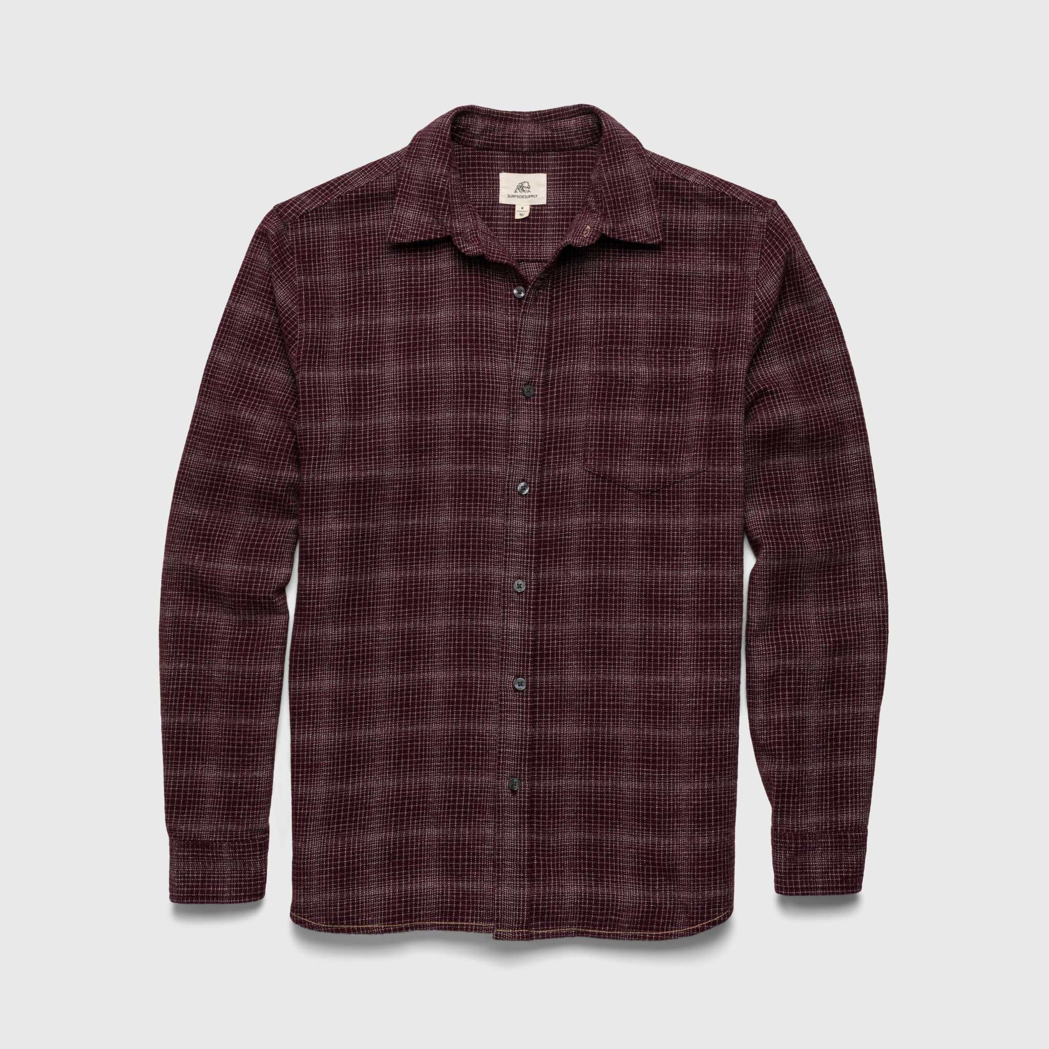 Brian Brushed Plaid Shirt - Cabernet Heather - WonderingCloth