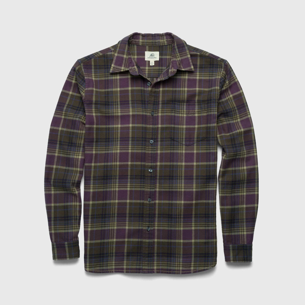 Brian Flannel Plaid Shirt - Grape Combo - WonderingCloth