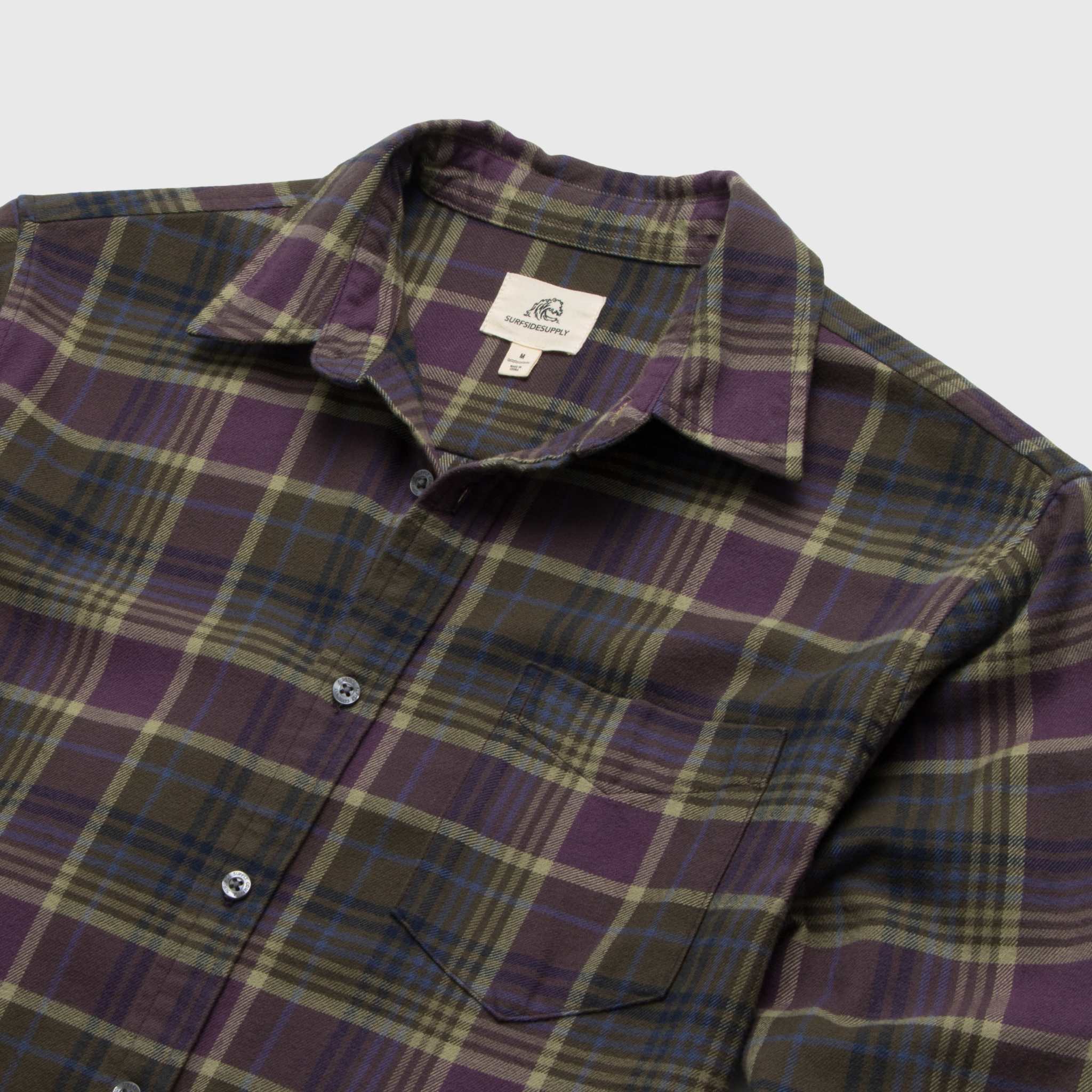 Brian Flannel Plaid Shirt - Grape Combo - WonderingCloth