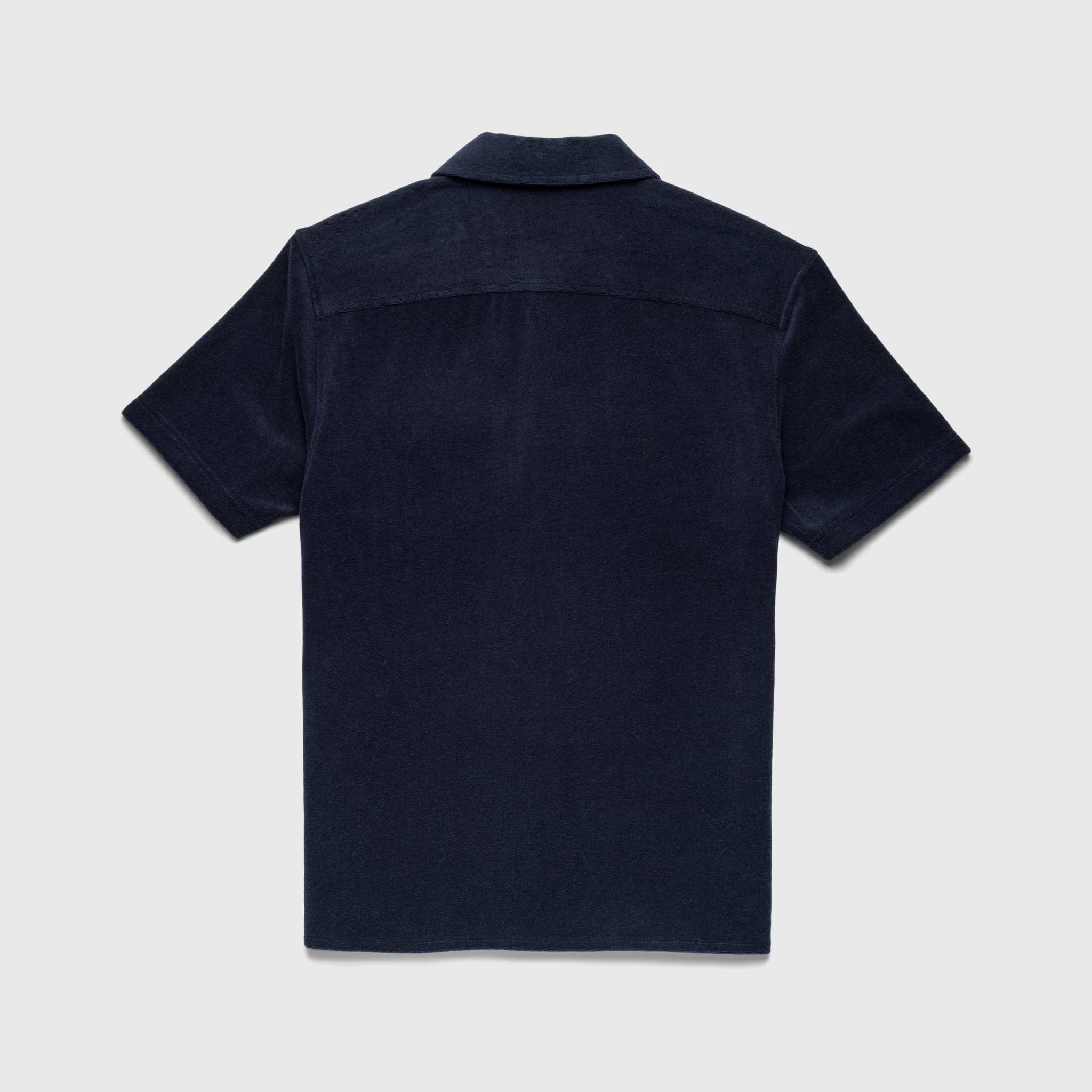 Mariner Terry Camp Collar Shirt - Navy Blazer - WonderingCloth
