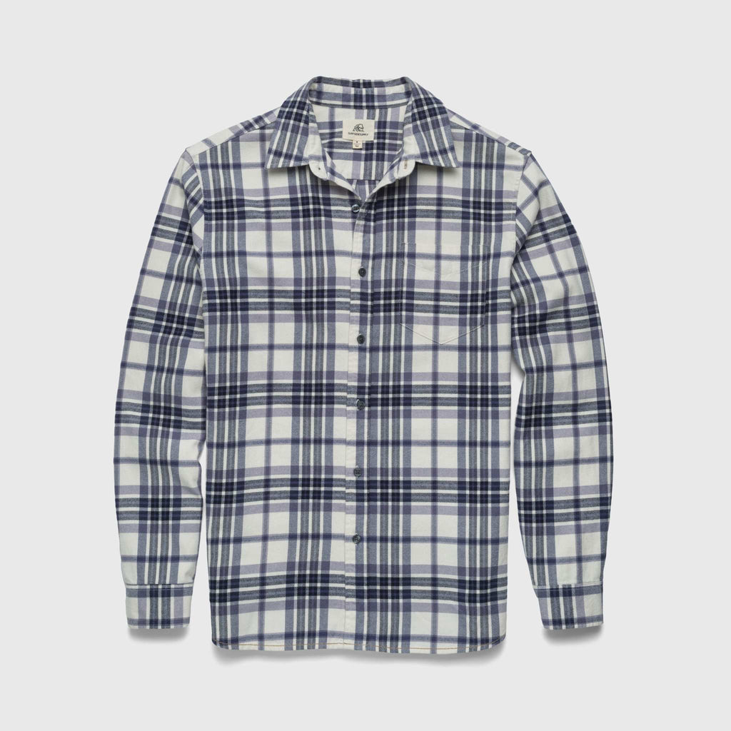 Brian Flannel Plaid Shirt - Jet Stream Combo - WonderingCloth