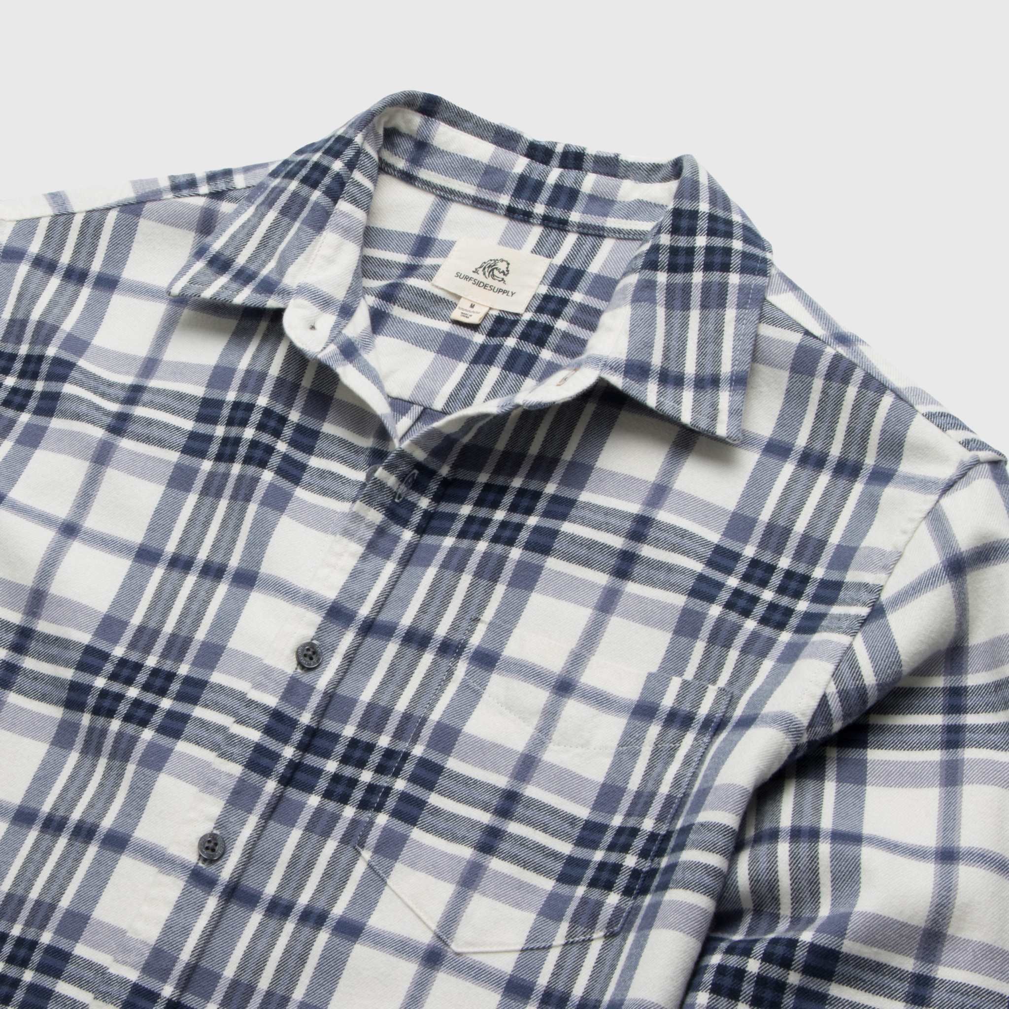 Brian Flannel Plaid Shirt - Jet Stream Combo - WonderingCloth