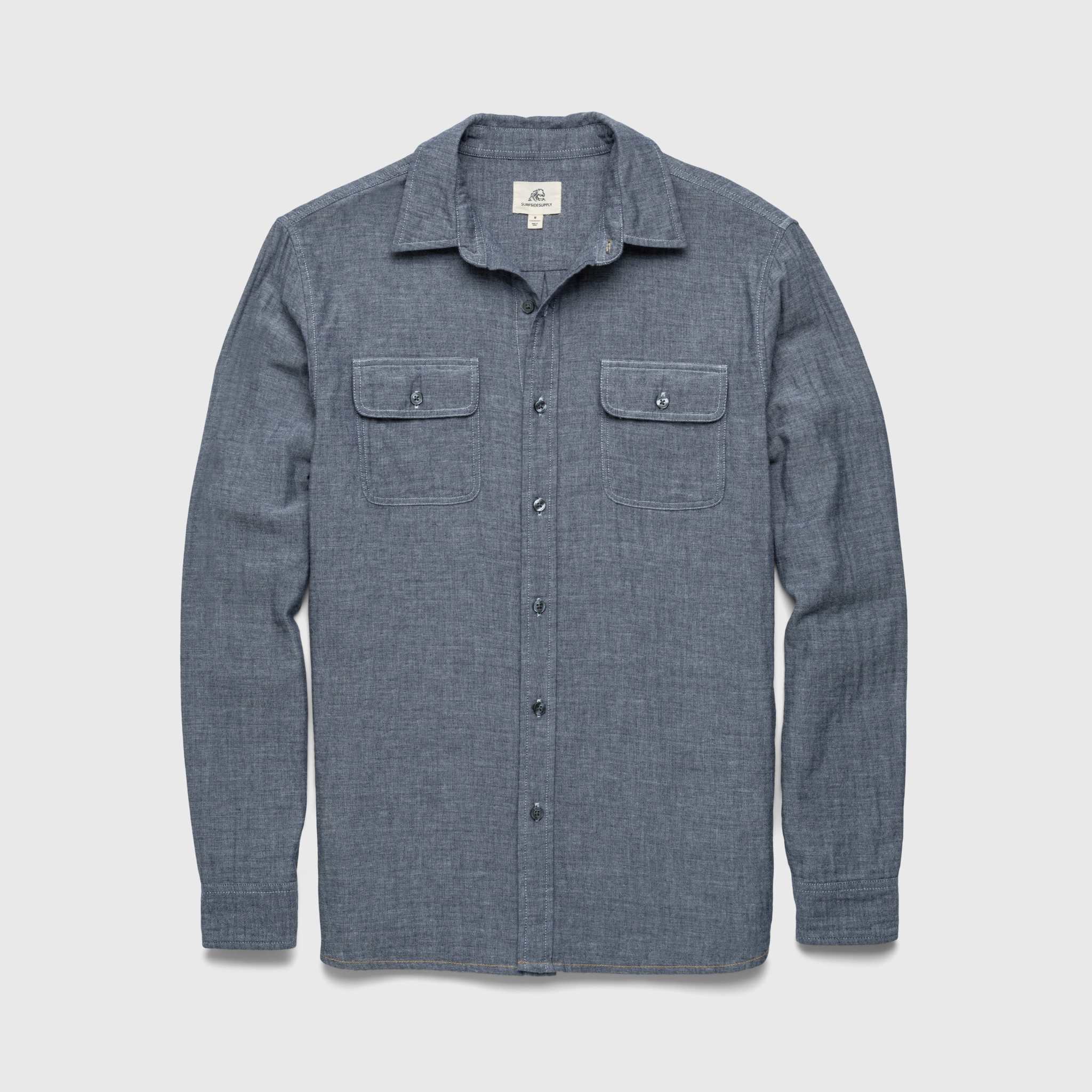 Zhu Double Gauze Shirt - Navy - WonderingCloth