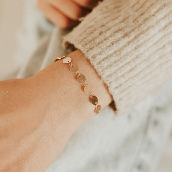 Chloe Gold Filled Coin Bracelet - WonderingCloth