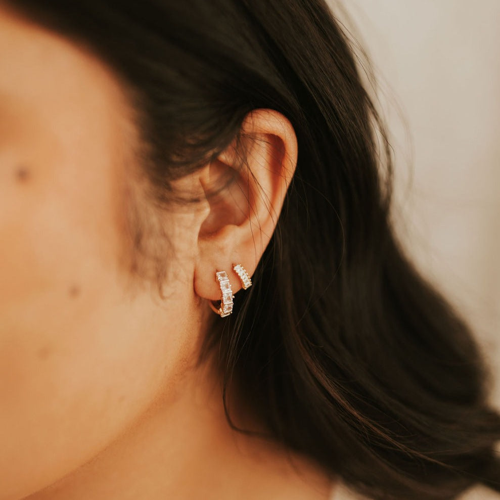 Ivy Diamond Hoops - WonderingCloth
