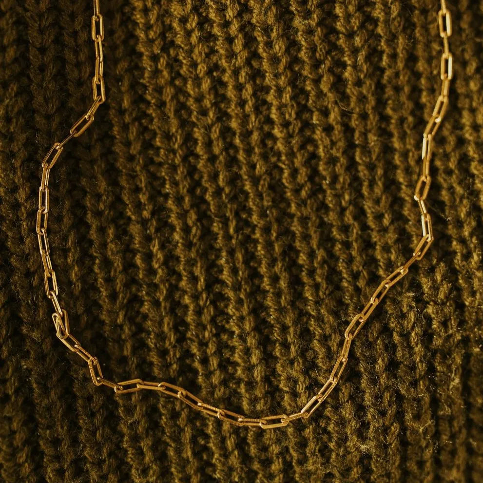 Madeline Gold Filled Paperclip Necklace - WonderingCloth
