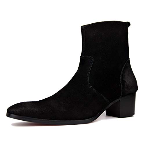 Dress Boot for Men Suede Leather Chelsea Boots Casual Heel Shoes OS-JY002-US - WonderingCloth