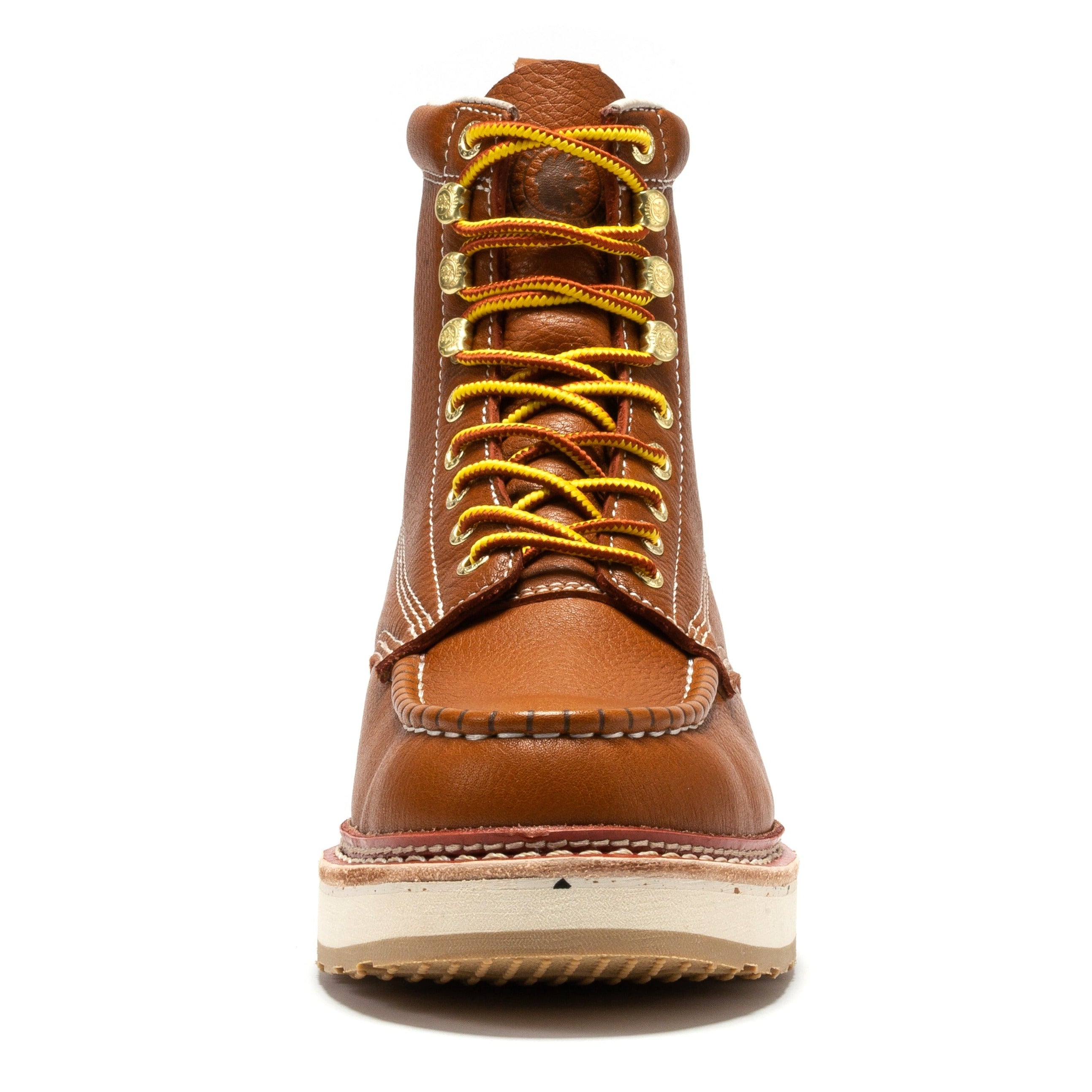ROCKROOSTER Norwood Men's 6 inch Brown Soft Toe Wedge Work Boots SAP611 - WonderingCloth