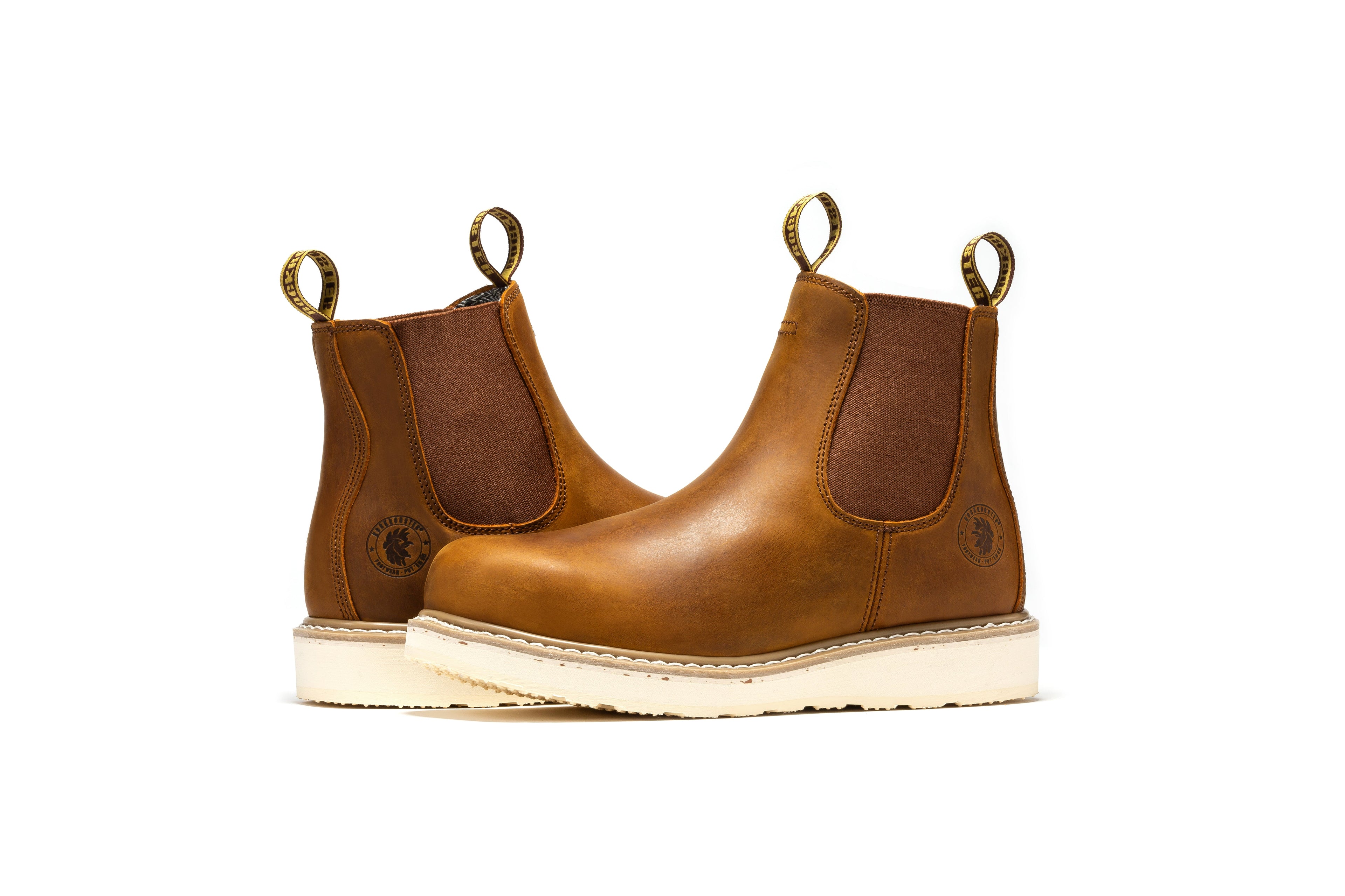 ROCKROOSTER Capitola Men's 6 inch Brown Wedge Work Boots SAP102 - WonderingCloth