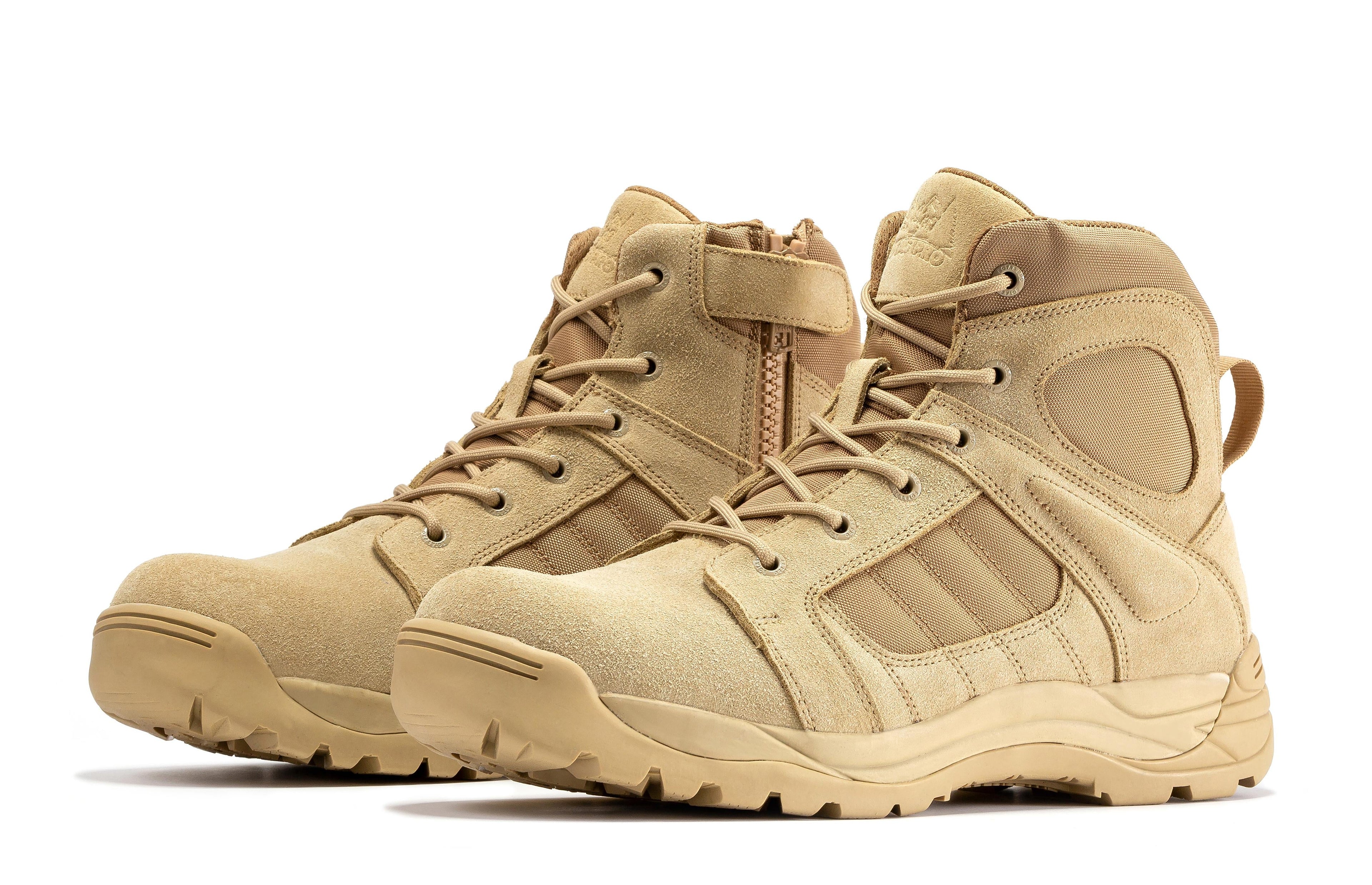 Botas Pro Sand Men's 6 inch Side Zipper Rubber Sole Tactical Boots BMP110 - WonderingCloth