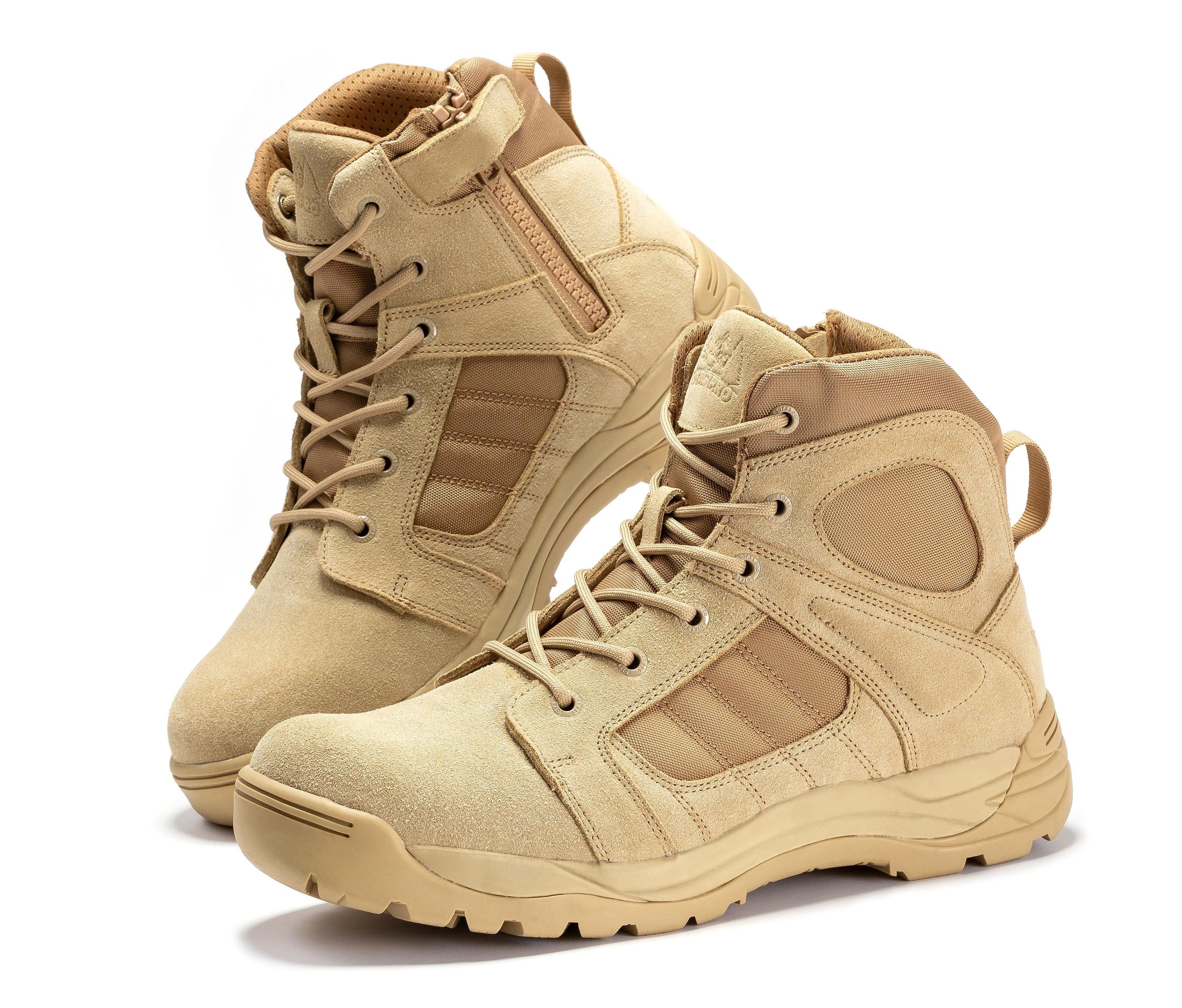 Botas Pro Sand Men's 6 inch Side Zipper Rubber Sole Tactical Boots BMP110 - WonderingCloth
