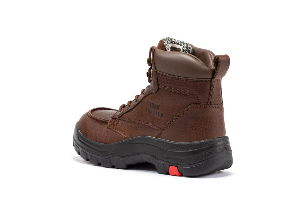 ROCKROOSTER  Zumbro 6 inch Wide Steel Toe, Waterproof Work Boots, Rubber Outsole, EH Protection, ASTM 2413, Work Boots AK372 - WonderingCloth