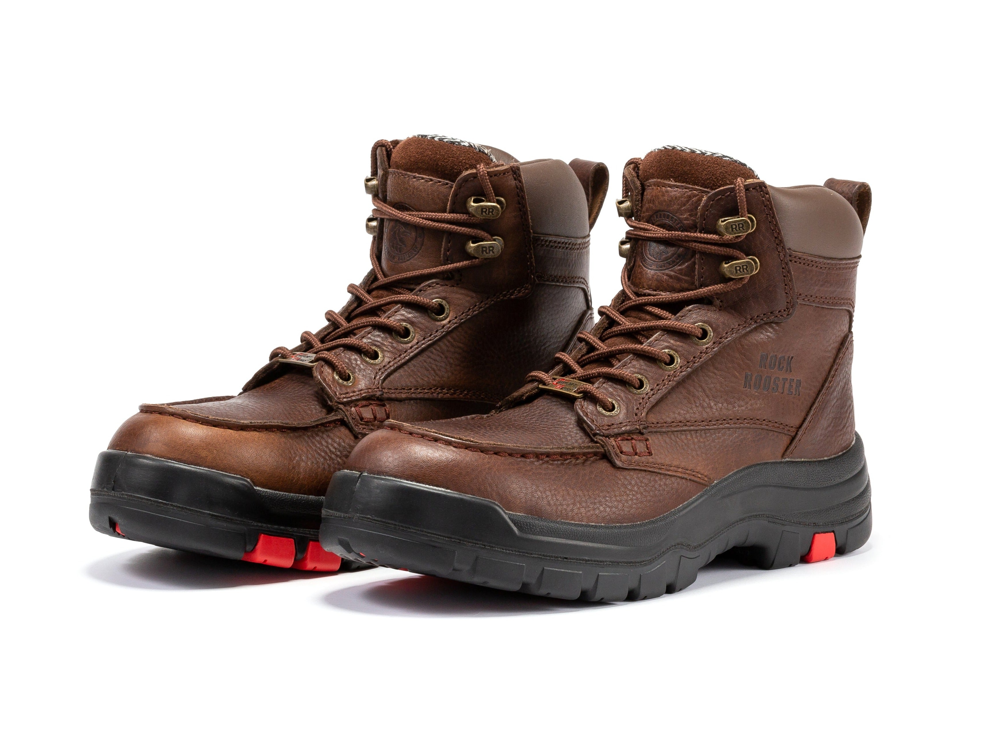 ROCKROOSTER Zumbro 6 inch Wide, Soft Toe, Rubber Outsole, EH Protection, ASTM 2892, Work Boots AK371 - WonderingCloth
