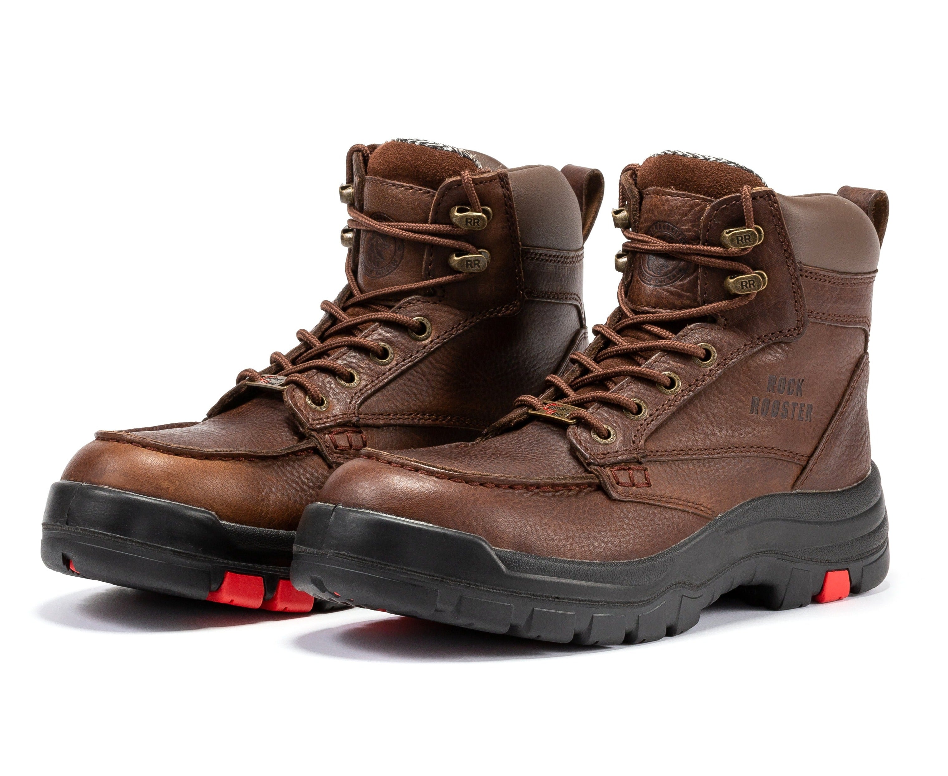 ROCKROOSTER  Zumbro 6 inch Wide Steel Toe, Waterproof Work Boots, Rubber Outsole, EH Protection, ASTM 2413, Work Boots AK372 - WonderingCloth