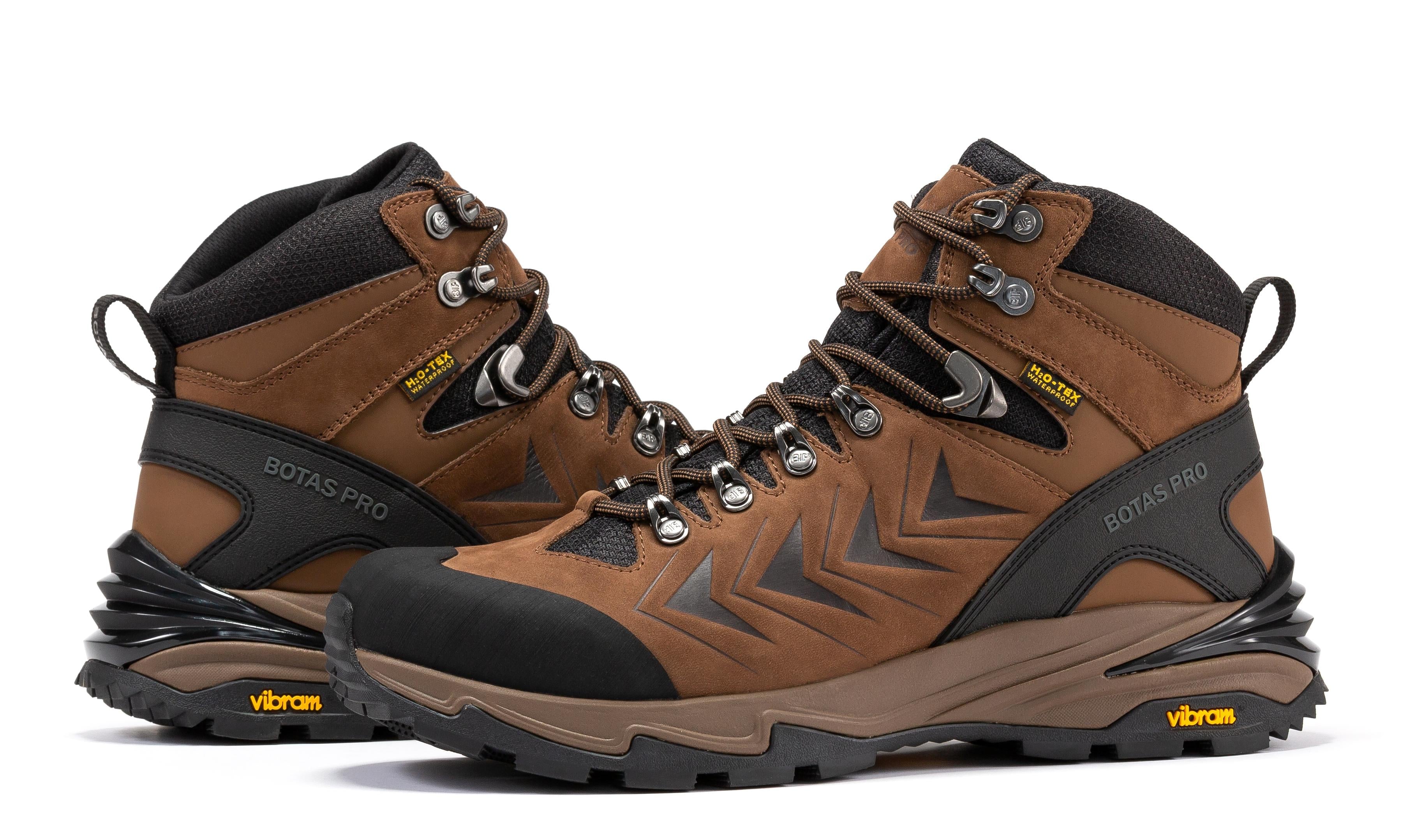 Botas Pro Brown 6 Inch Waterproof Hiking Boots with VIBRAM® Traction Lug Outsole  BP22121 - WonderingCloth