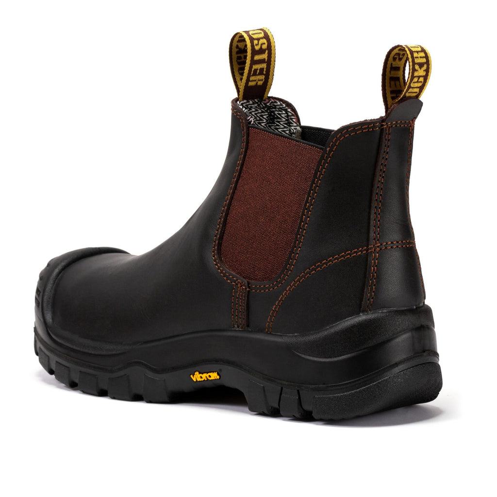 ROCKROOSTER Beaufort Men's Dark Brown 6 inch Composite Toe Pull-on Leather Work Boots VAK631 - WonderingCloth