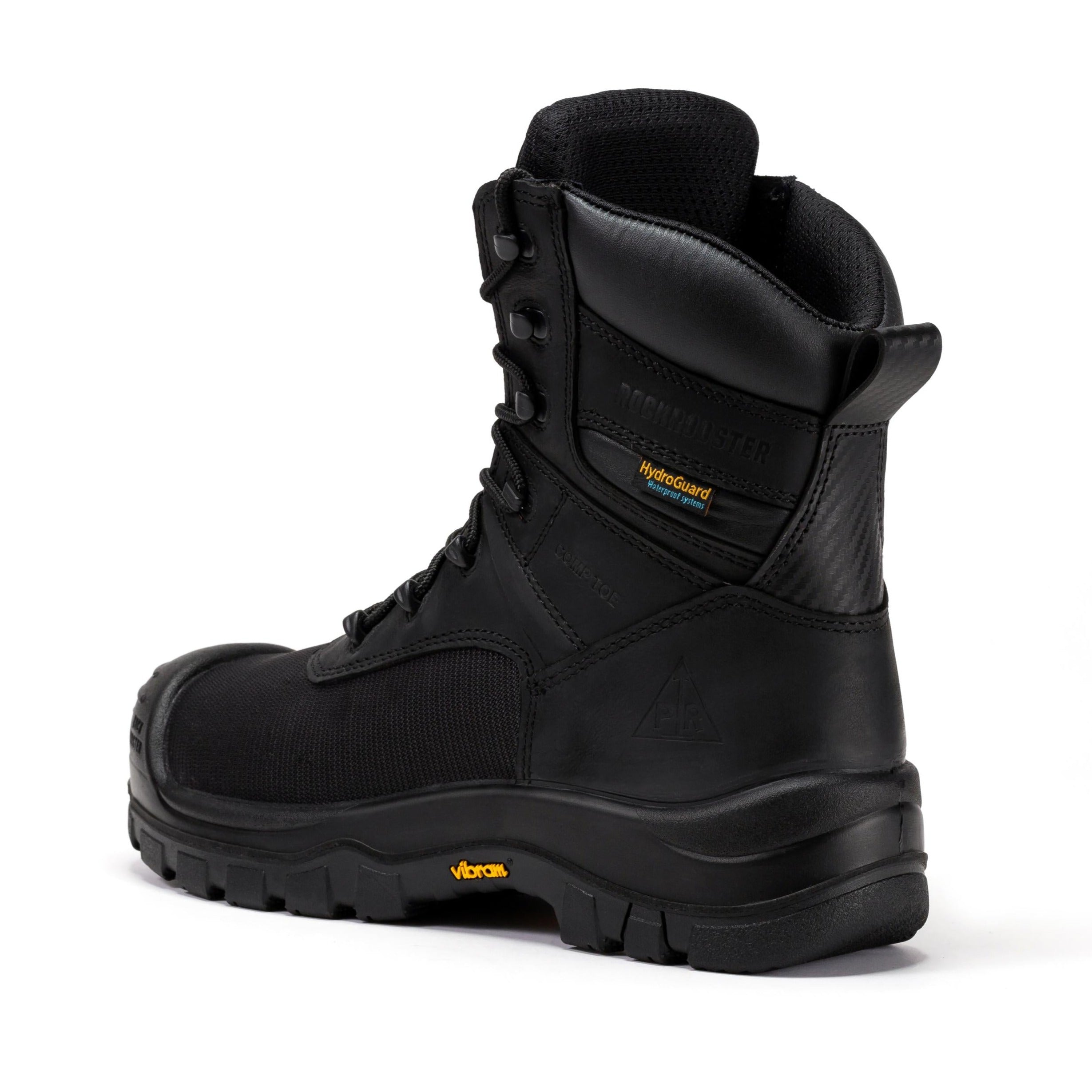 ROCKROOSTER Beaufort Men's Black 8 inch Waterproof Composite Toe Work Boots VAK830 - WonderingCloth