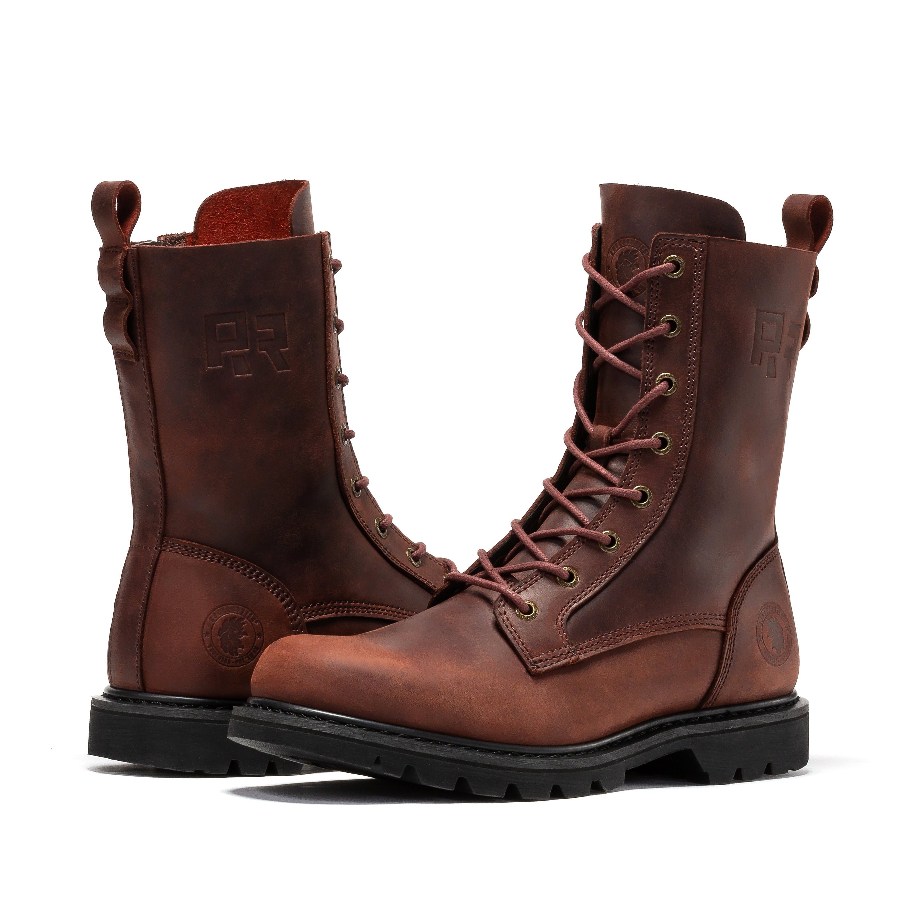 ROCKROOSTER Mantua Men's 8 inch Zip-sided Soft Toe Lug Sole Work Boots SAP130 - WonderingCloth