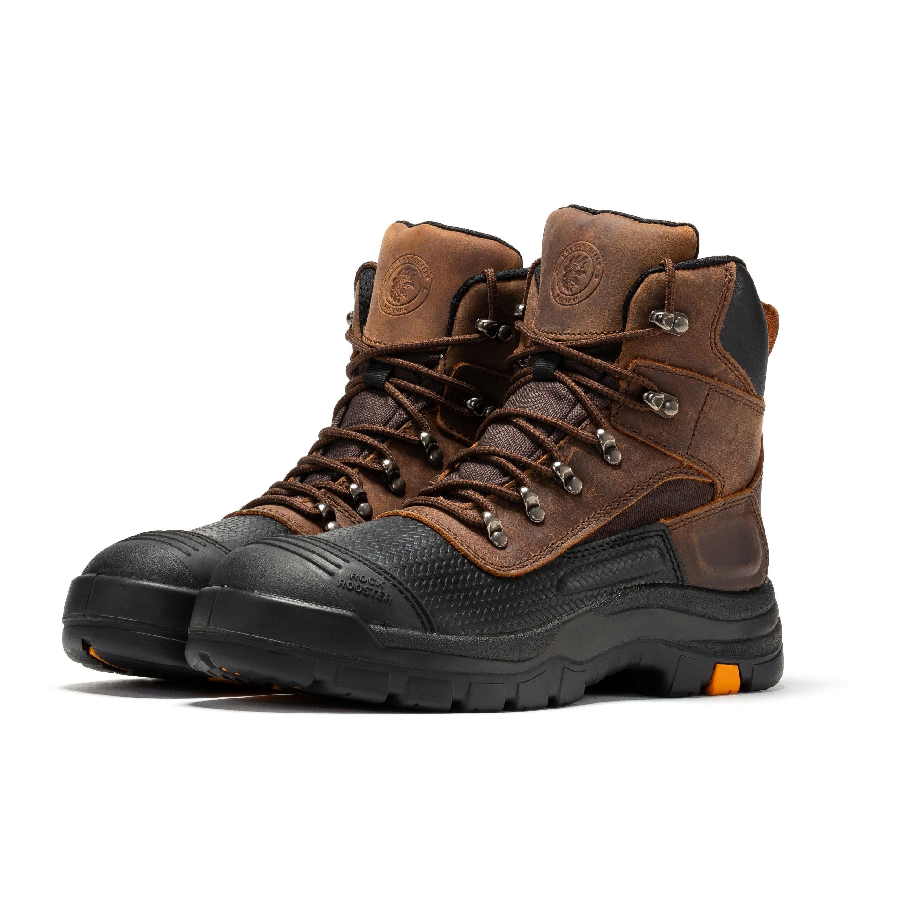 ROCKROOSTER Sedona 6 Inch Waterproof Steel Toe Leather Work Boots AK216 - WonderingCloth