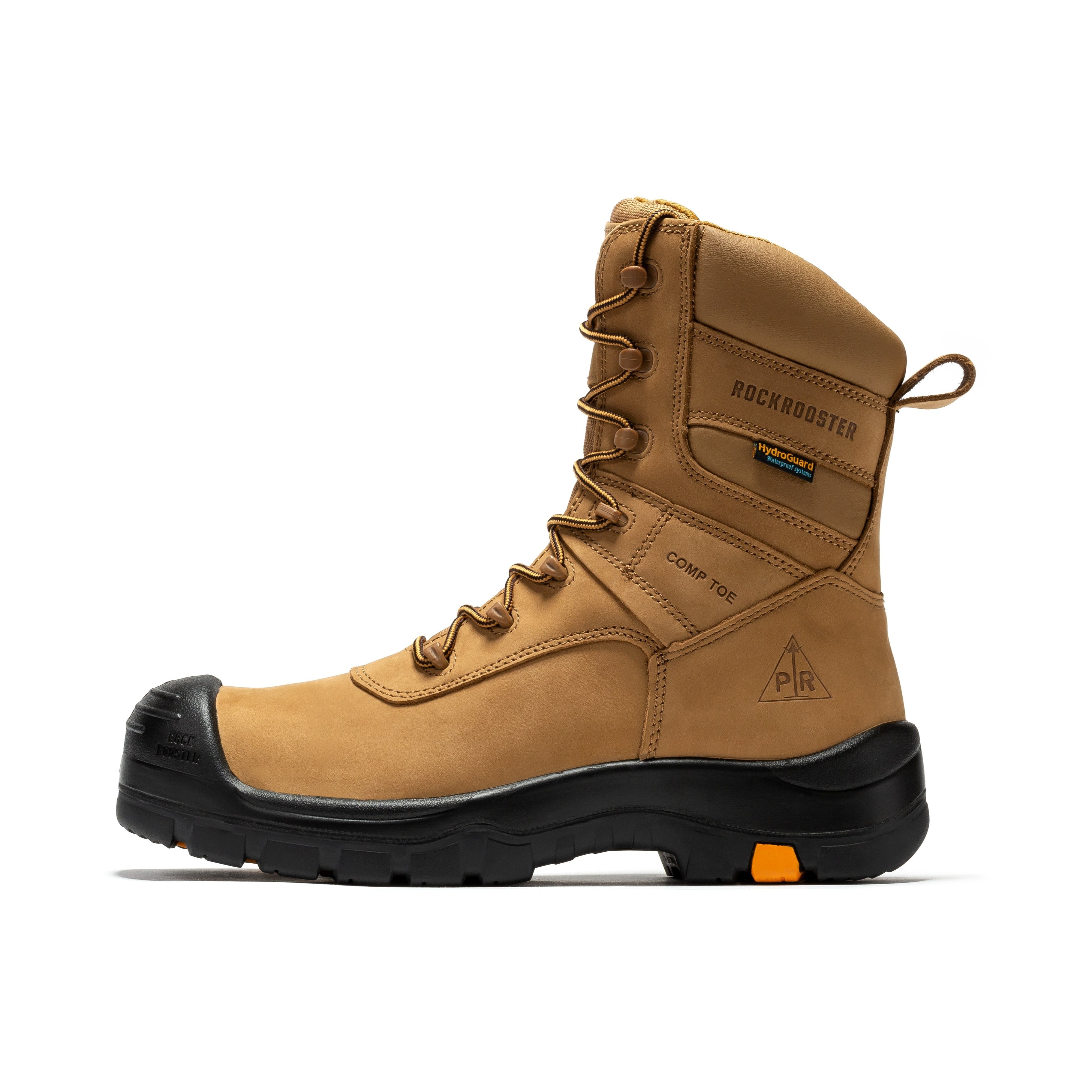 rockrooster Beaufort Men's Brown 8 inch Waterproof Composite Toe Work Boots AK831 - WonderingCloth