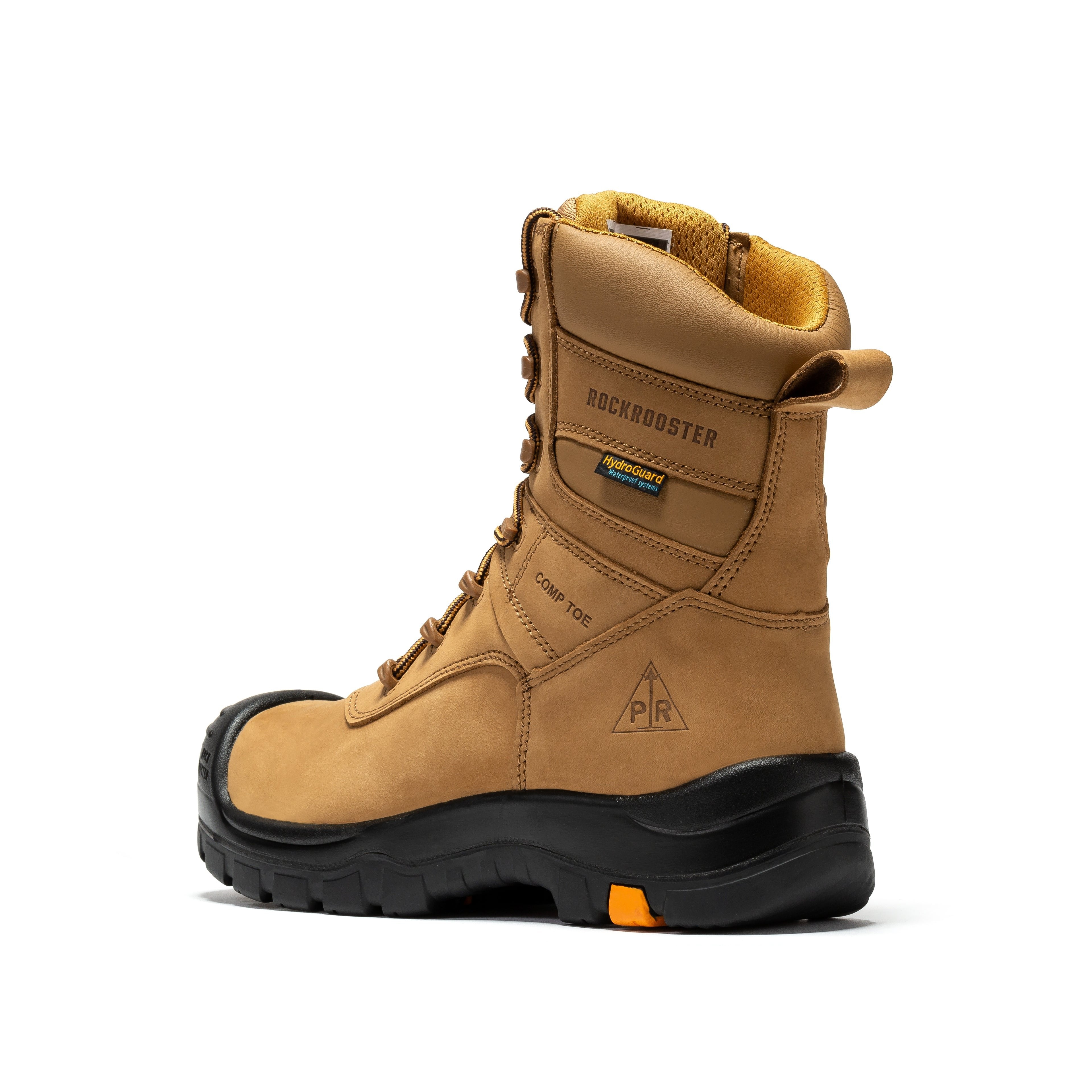 rockrooster Beaufort Men's Brown 8 inch Waterproof Composite Toe Work Boots AK831 - WonderingCloth