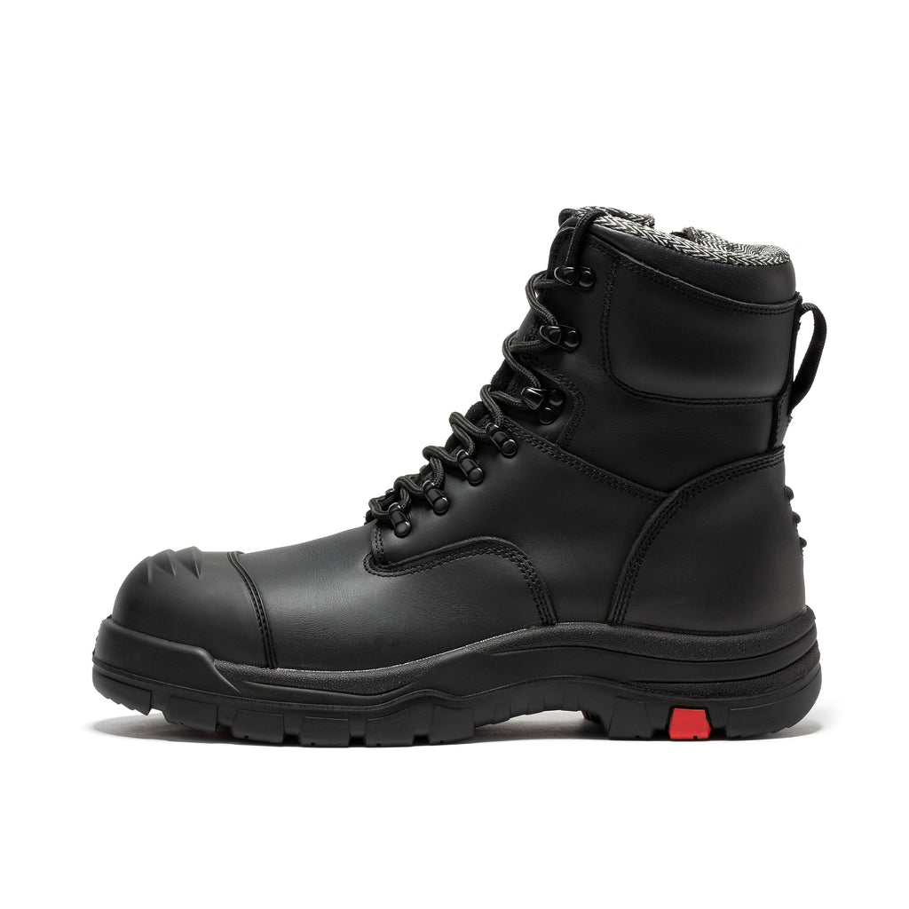 ROCKROOSTER Roslyn Black 7 inch Zip-sided Composite Toe Leather Work Boots CP245Z - WonderingCloth