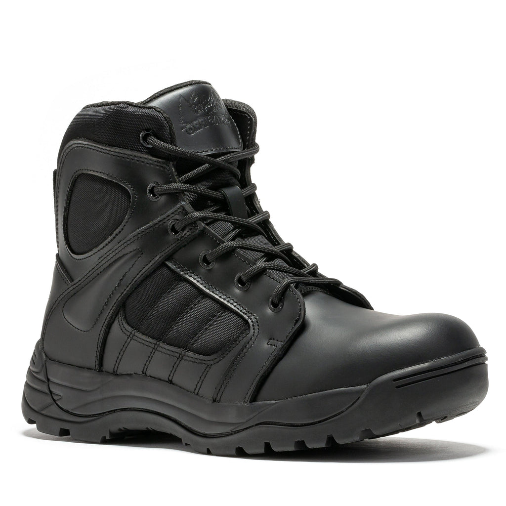Botas Pro Black Men's 6 inch Side Zipper Rubber Sole Tactical Boots BMP111BK - WonderingCloth