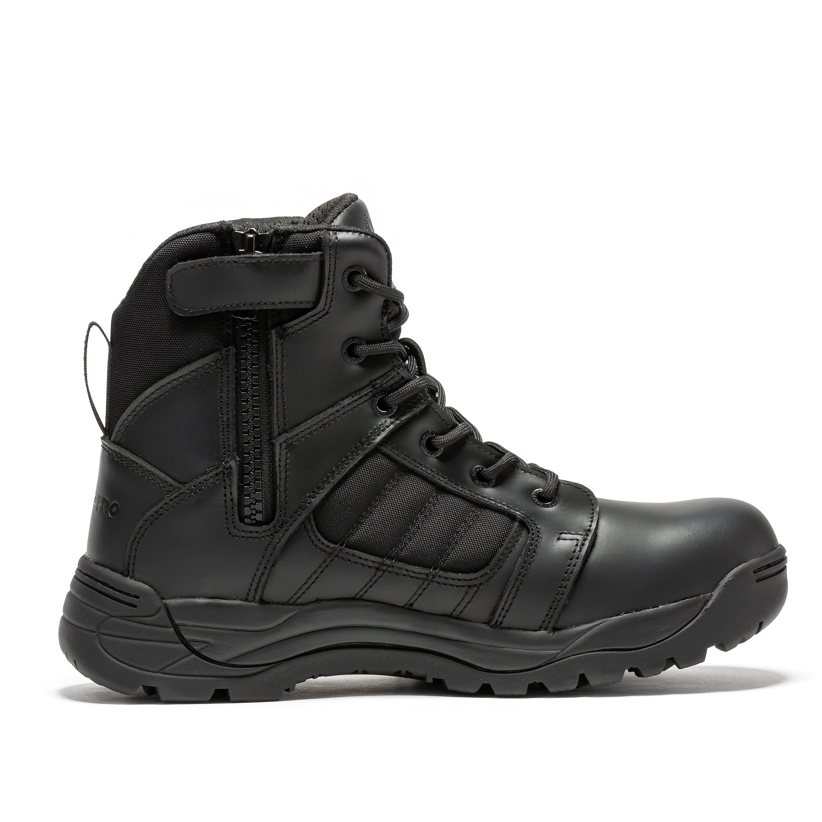 Botas Pro Black Men's 6 inch Side Zipper Rubber Sole Tactical Boots BMP111BK - WonderingCloth