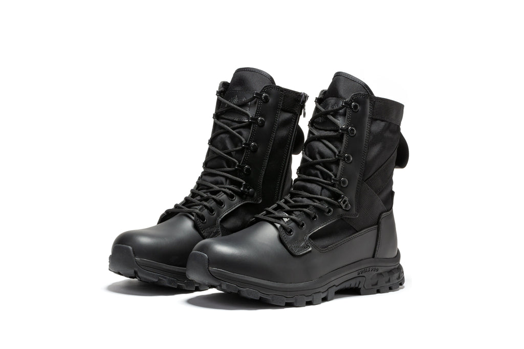 Botas Pro Black Men's 8 inch Side Zipper Military Tactical Boots BP401BK - WonderingCloth