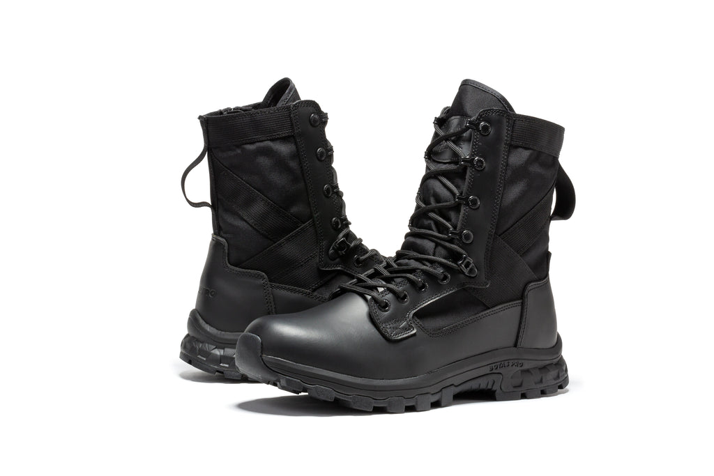 Botas Pro Black Men's 8 inch Side Zipper Military Tactical Boots BP401BK - WonderingCloth