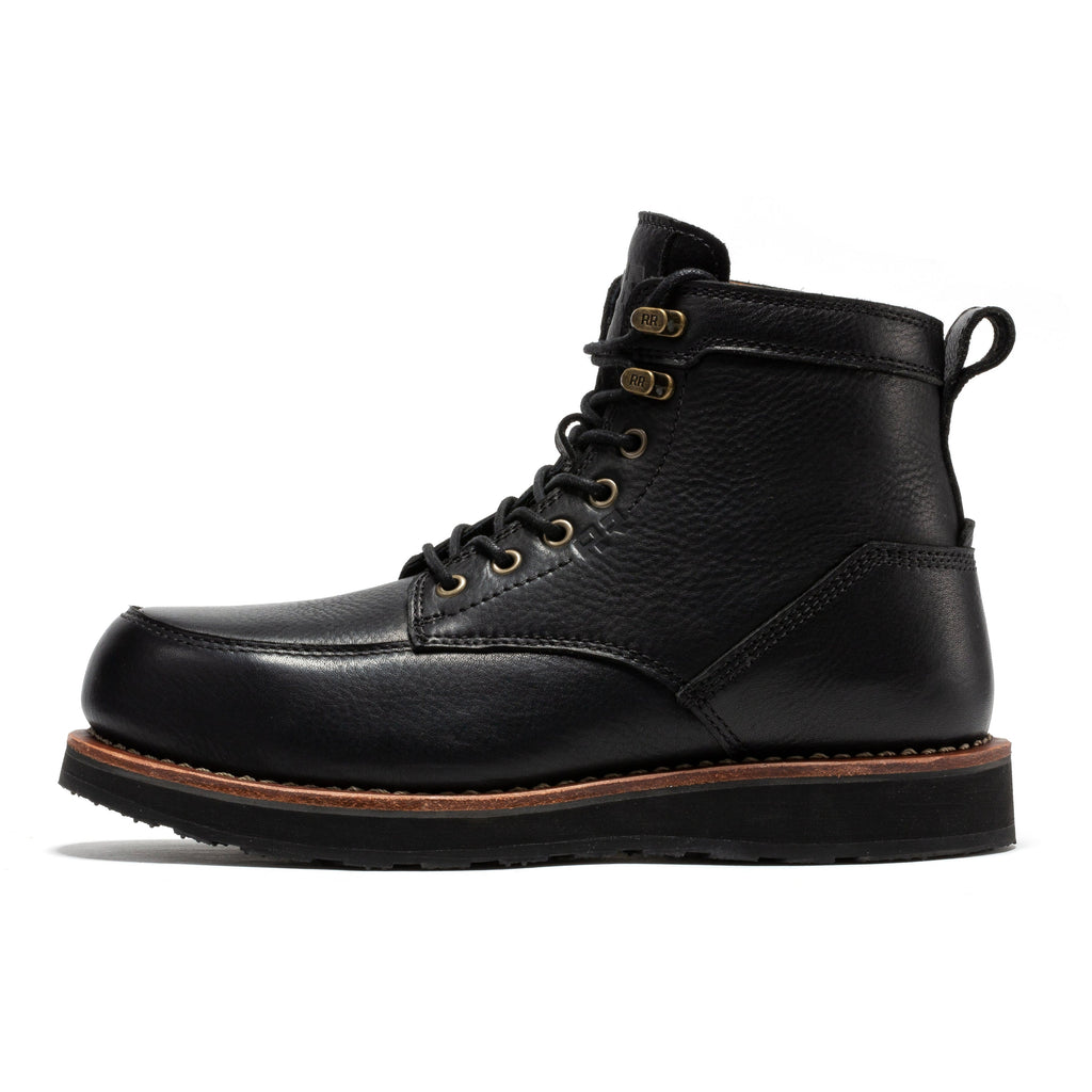 ROCKROOSTER Edgewood Men's 6 Inch Black Steel Toe Wedge Work Boots SAP610BK - WonderingCloth