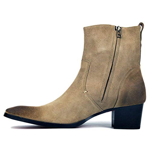 Dress Boot for Men Suede Leather Chelsea Boots Casual Heel Shoes OS-JY002-US - WonderingCloth