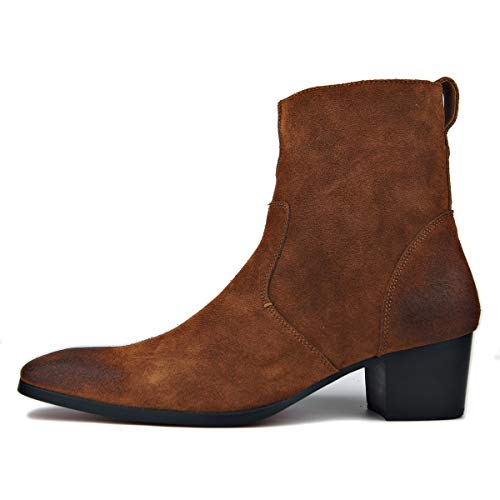 Dress Boot for Men Suede Leather Chelsea Boots Casual Heel Shoes OS-JY002-US - WonderingCloth