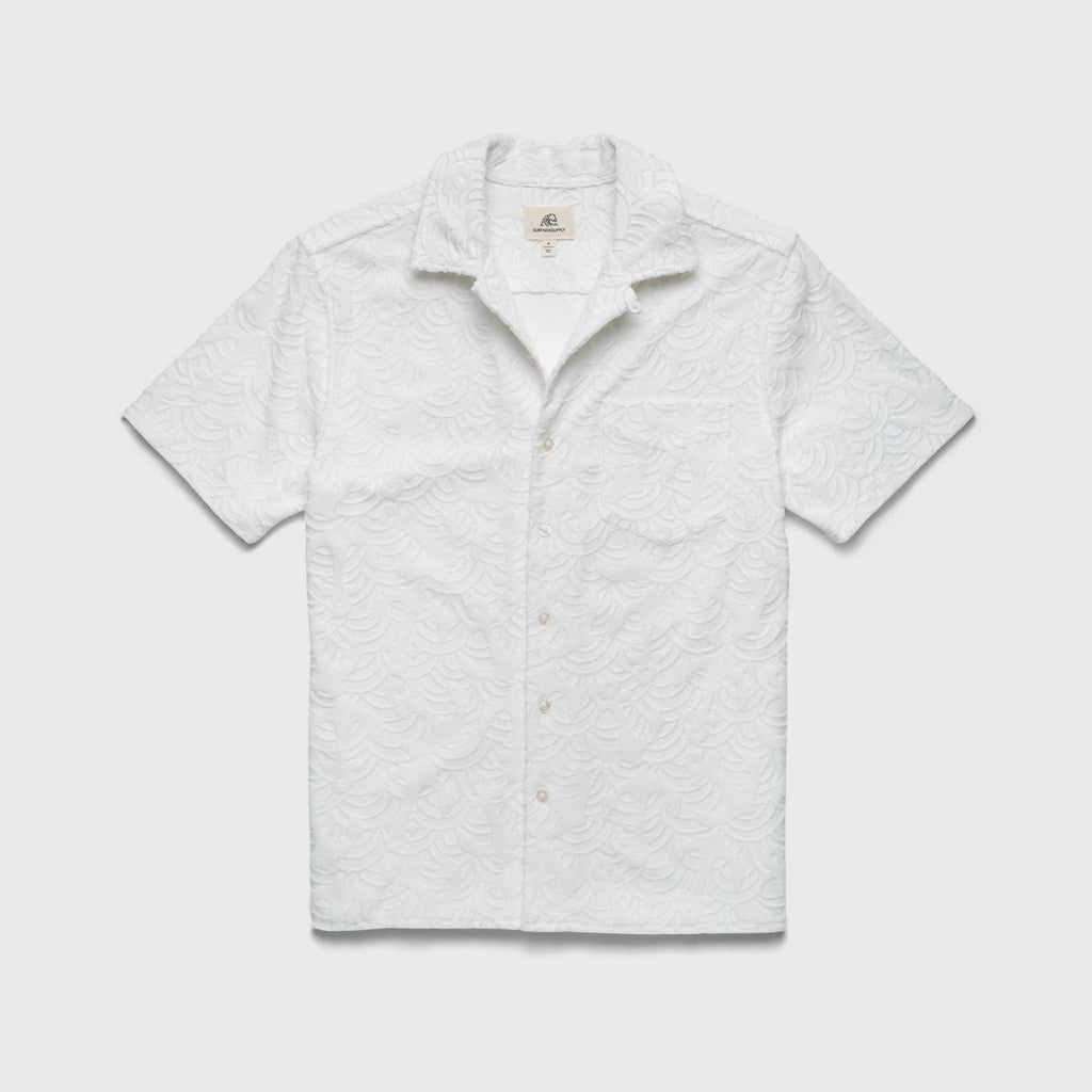 Mariner Terry Camp Collar Shirt - Brilliant White - WonderingCloth