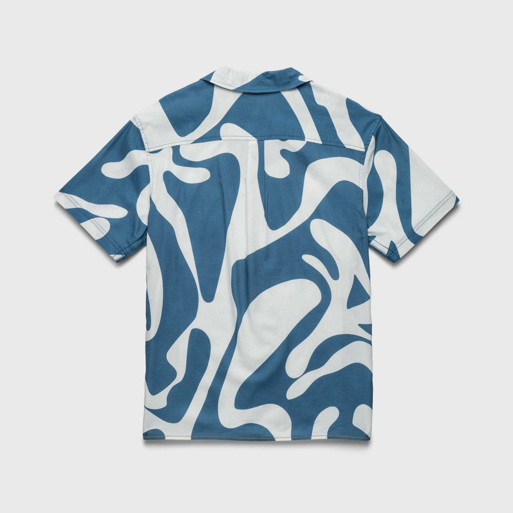 Billy Swirl Camp Collar Shirt - Blue - WonderingCloth