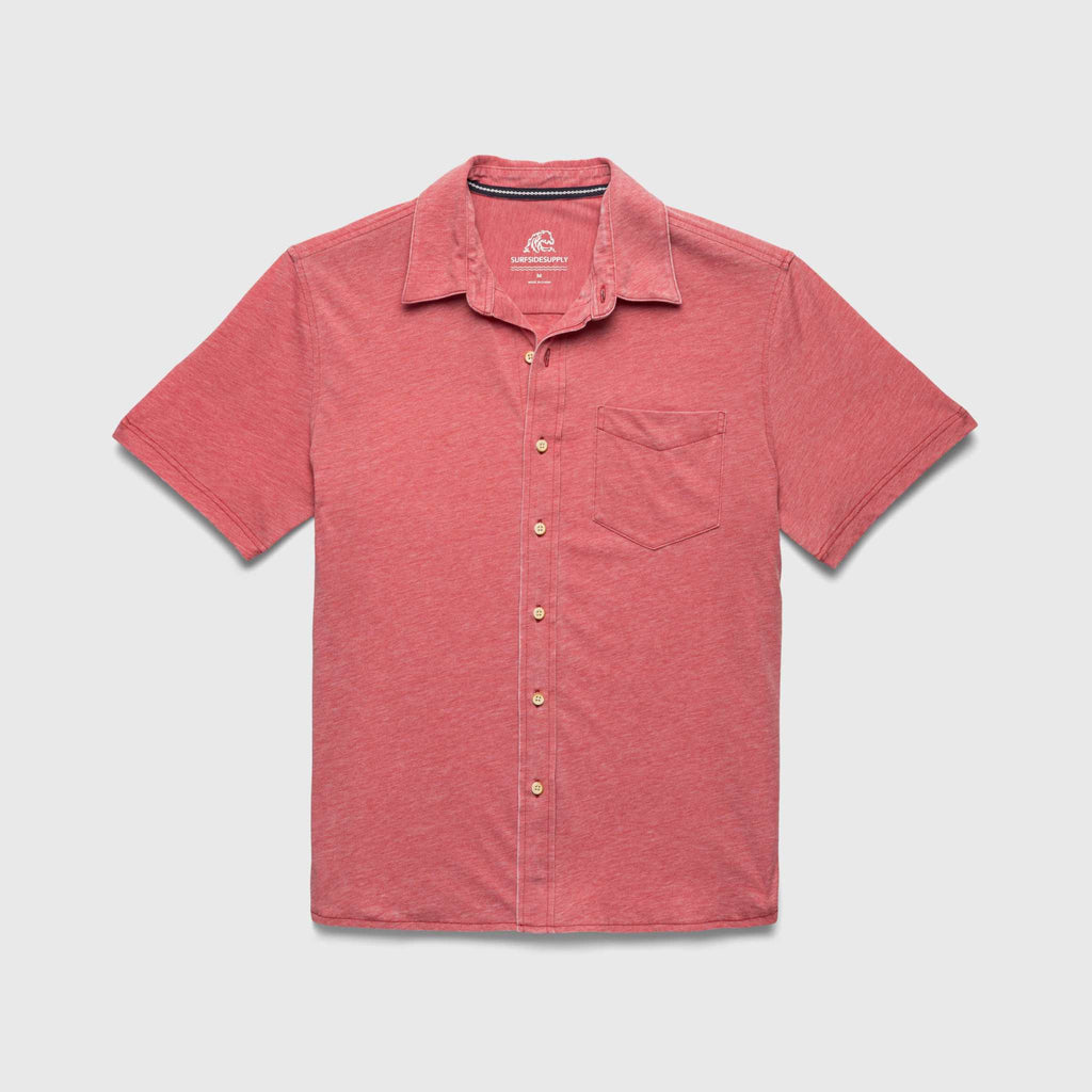 Tony Burnout Knit Shirt - Mineral Red - WonderingCloth