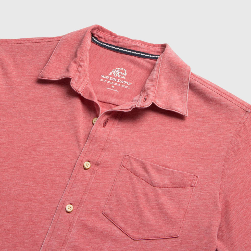 Tony Burnout Knit Shirt - Mineral Red - WonderingCloth