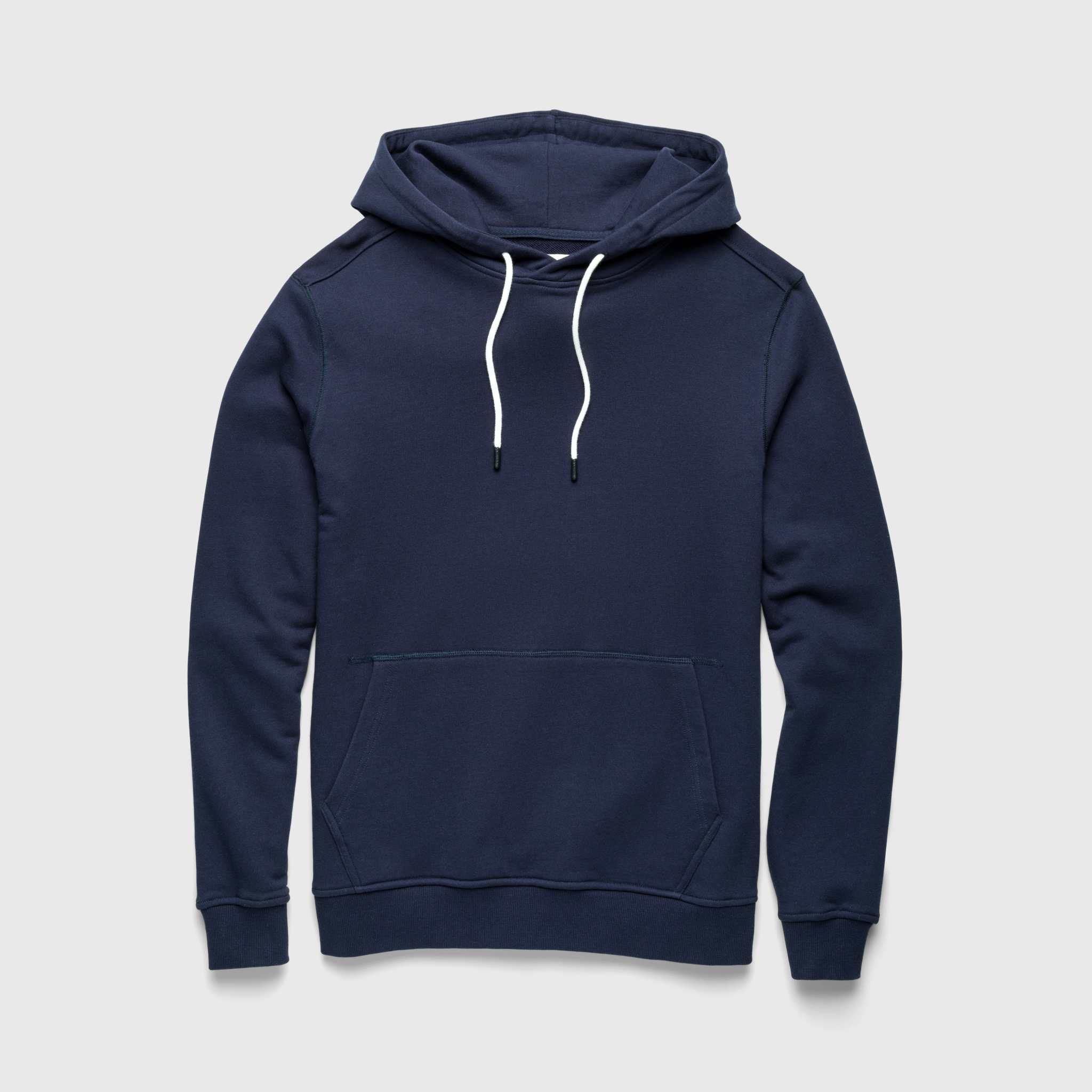 Marine French Terry Hoodie - Navy Blazer - WonderingCloth