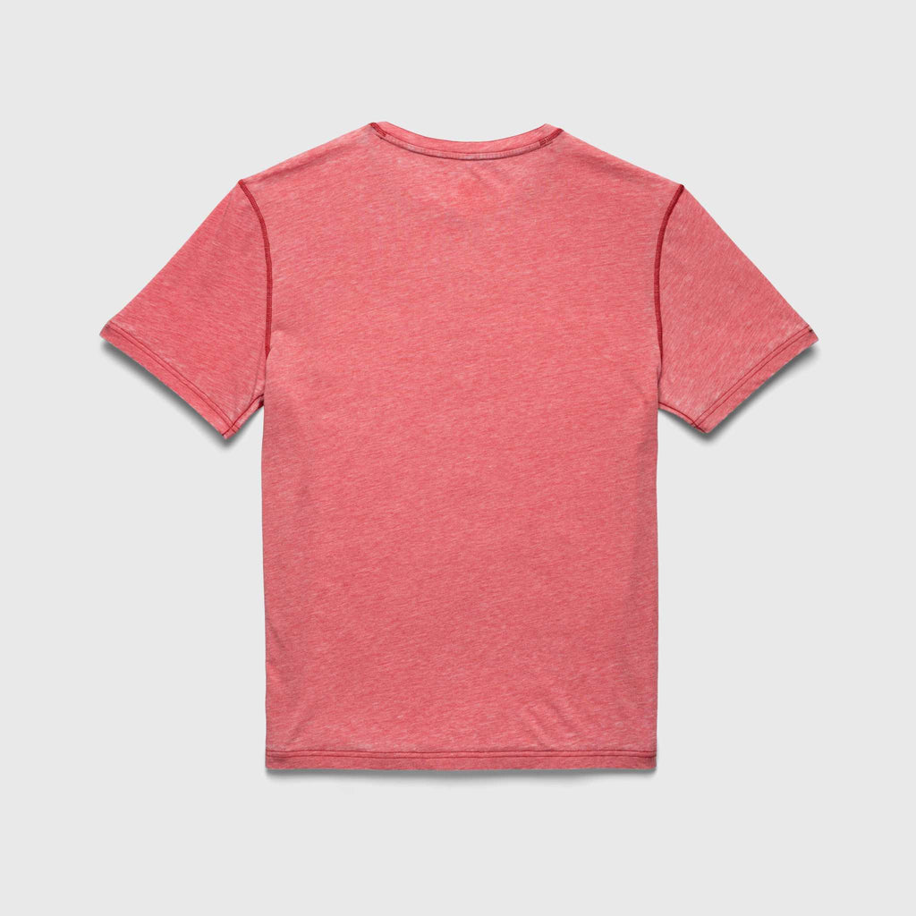 Sean Burnout Henley - Mineral Red - WonderingCloth