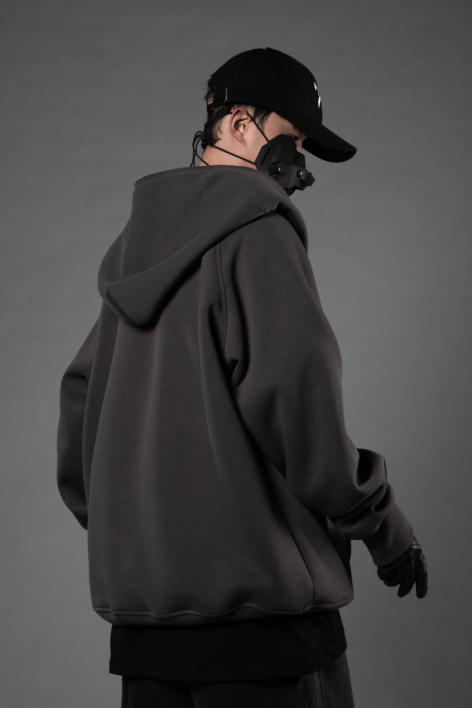 HiH38 Grey Layered Hoodie