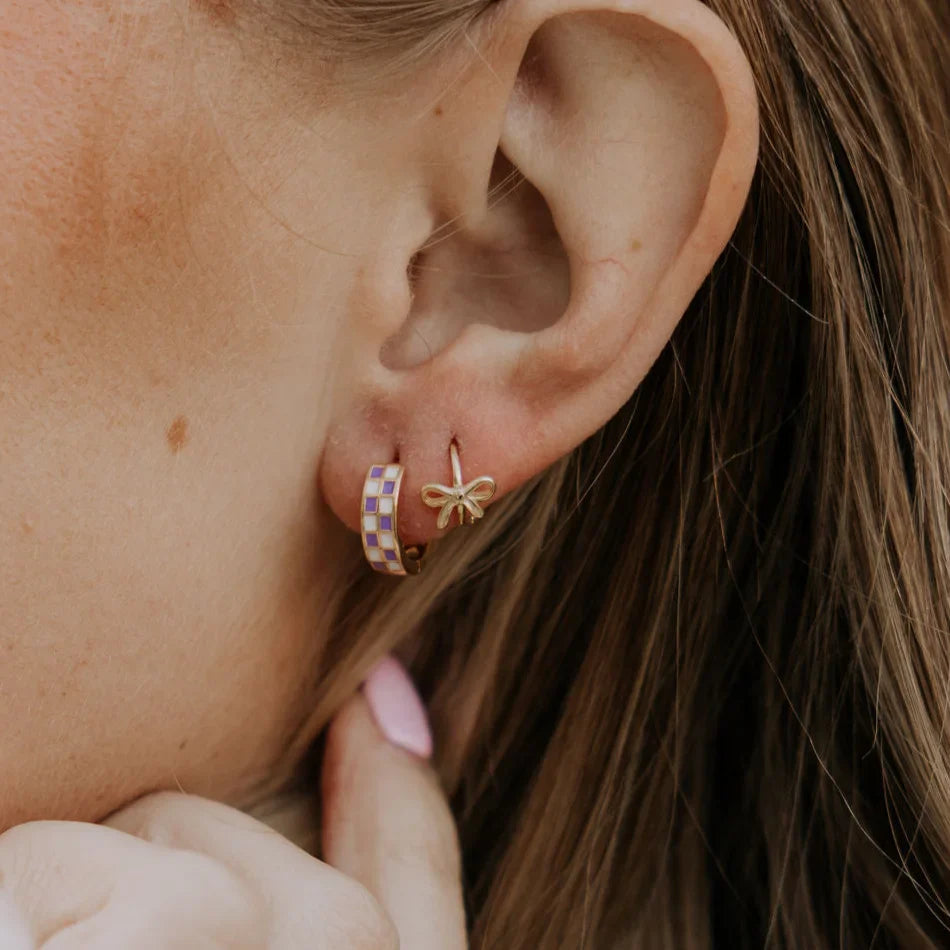 Ava Bow Hoops - WonderingCloth